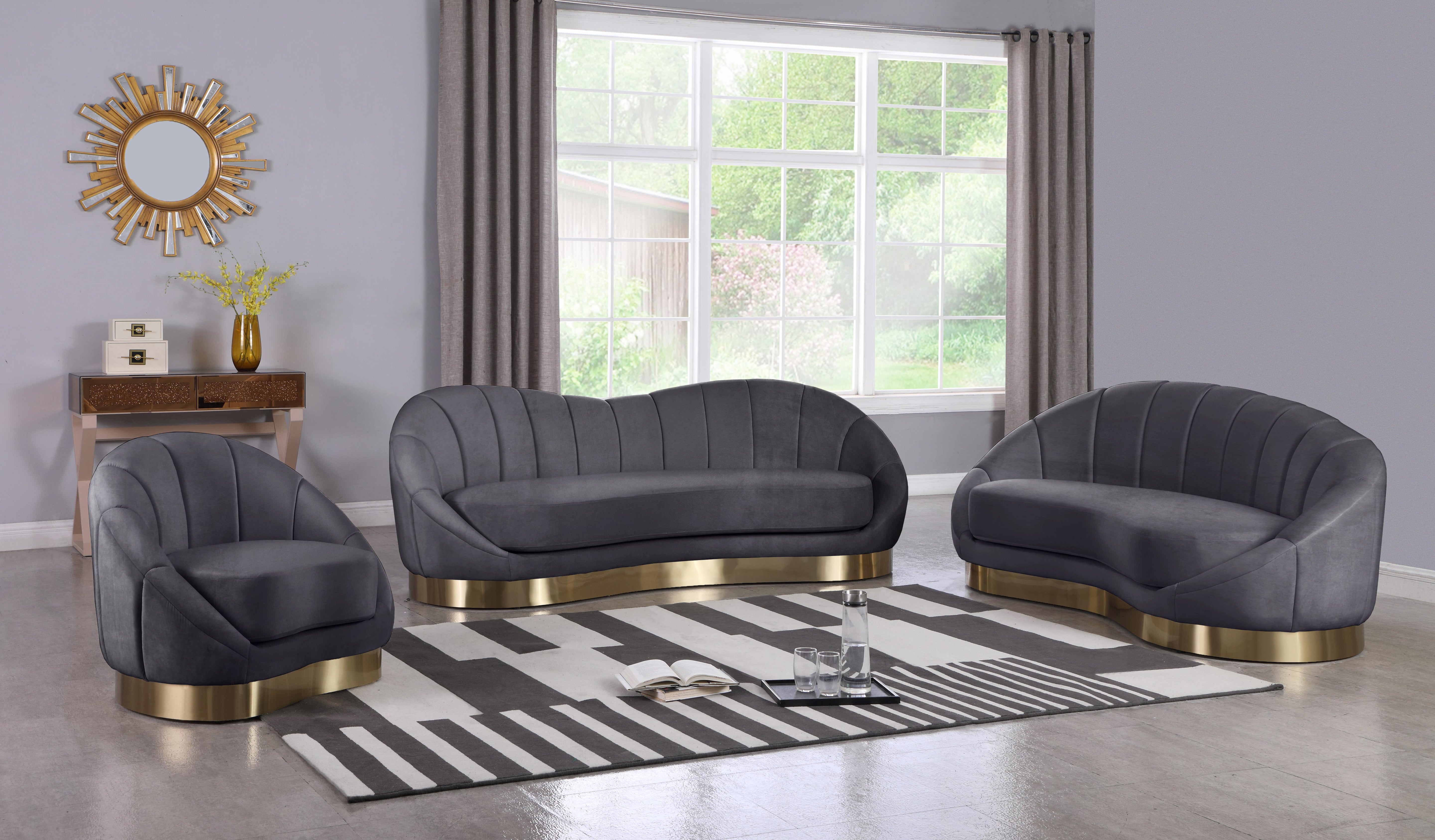 Shelly Grey Velvet Chaise - Luxury Home Furniture (MI)