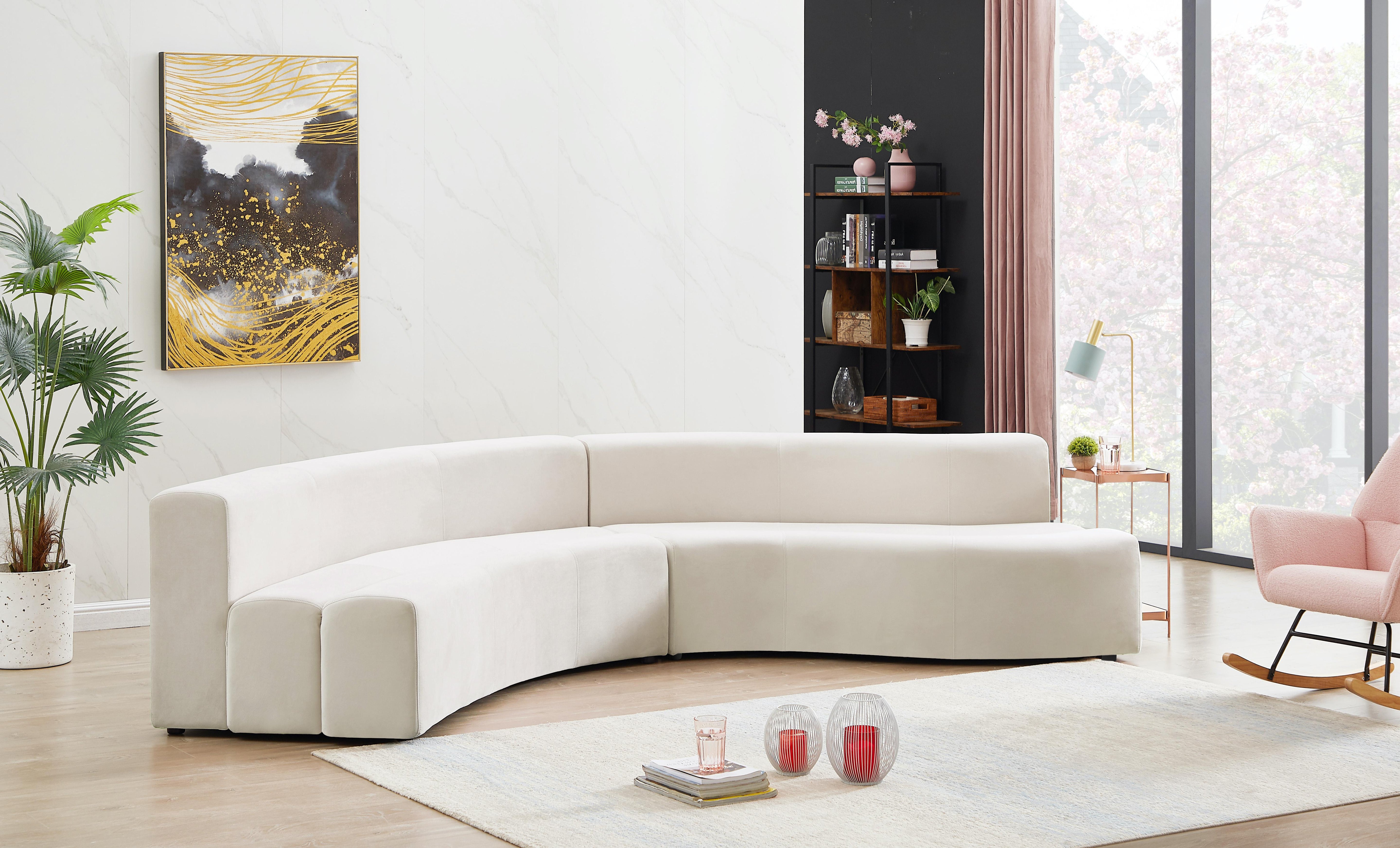 Curl Cream Velvet 2pc. Sectional - Luxury Home Furniture (MI)