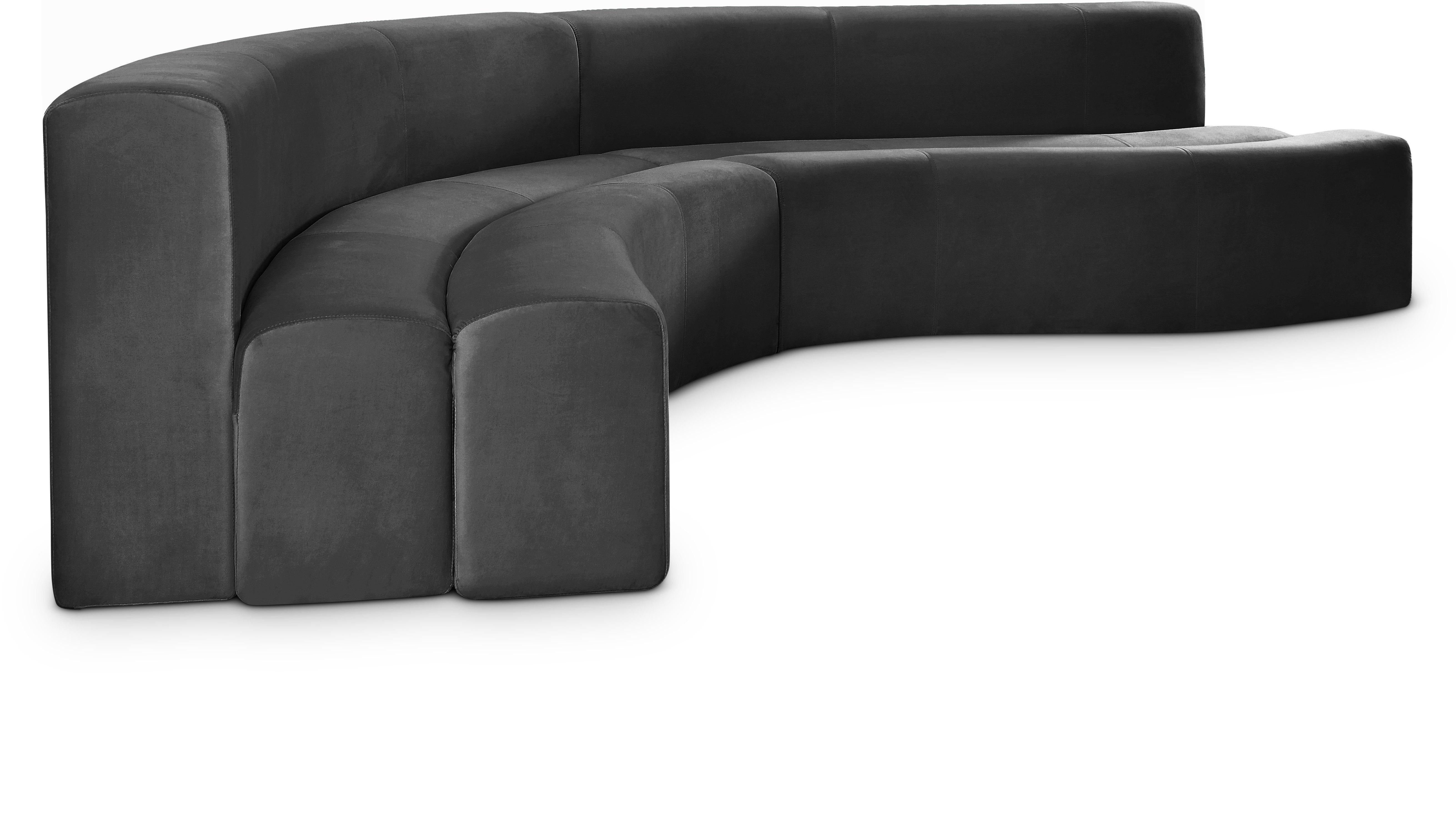 Curl Grey Velvet 2pc. Sectional - Luxury Home Furniture (MI)