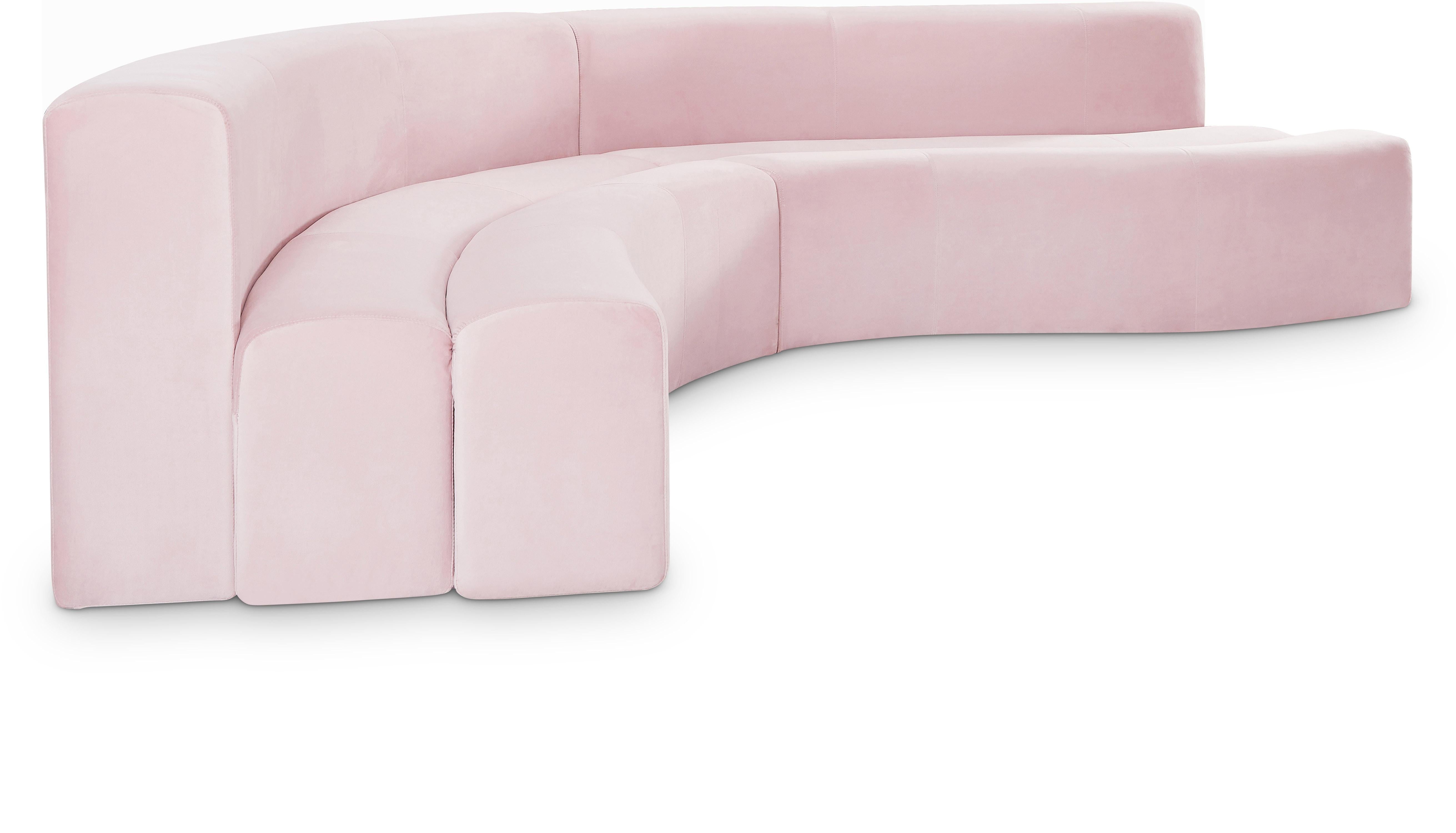 Curl Pink Velvet 2pc. Sectional - Luxury Home Furniture (MI)