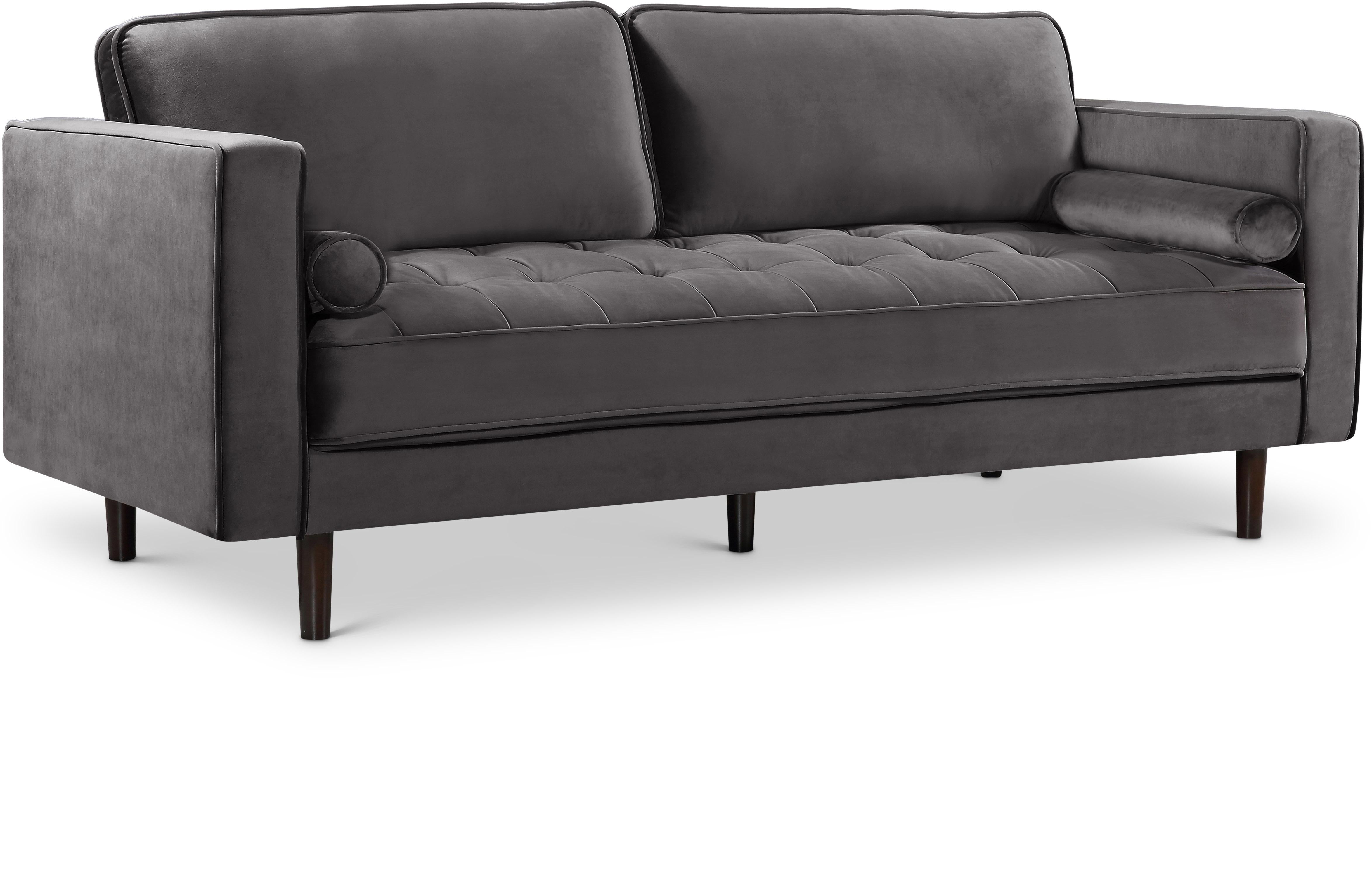 Emily Grey Velvet Sofa