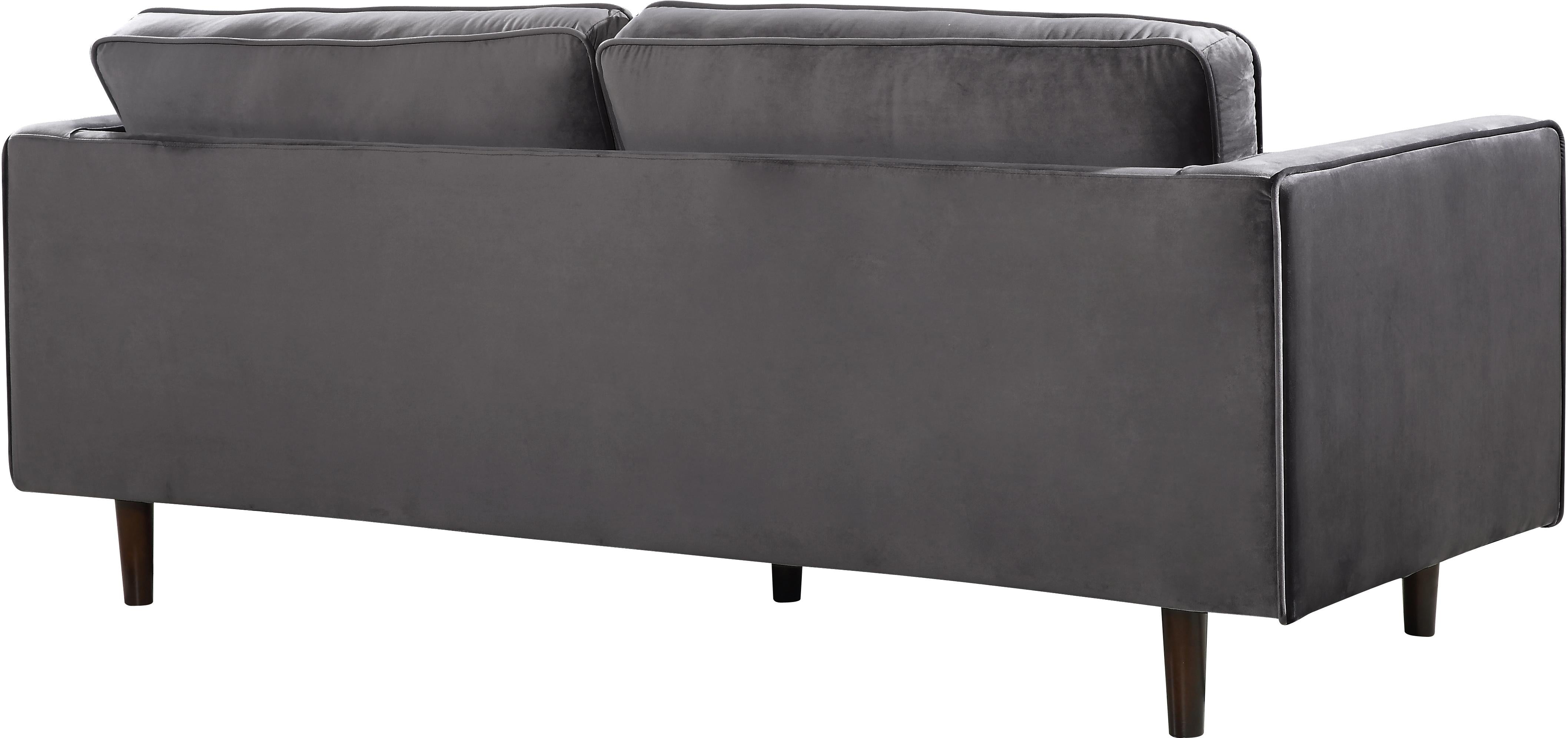 Emily Grey Velvet Loveseat - Luxury Home Furniture (MI)