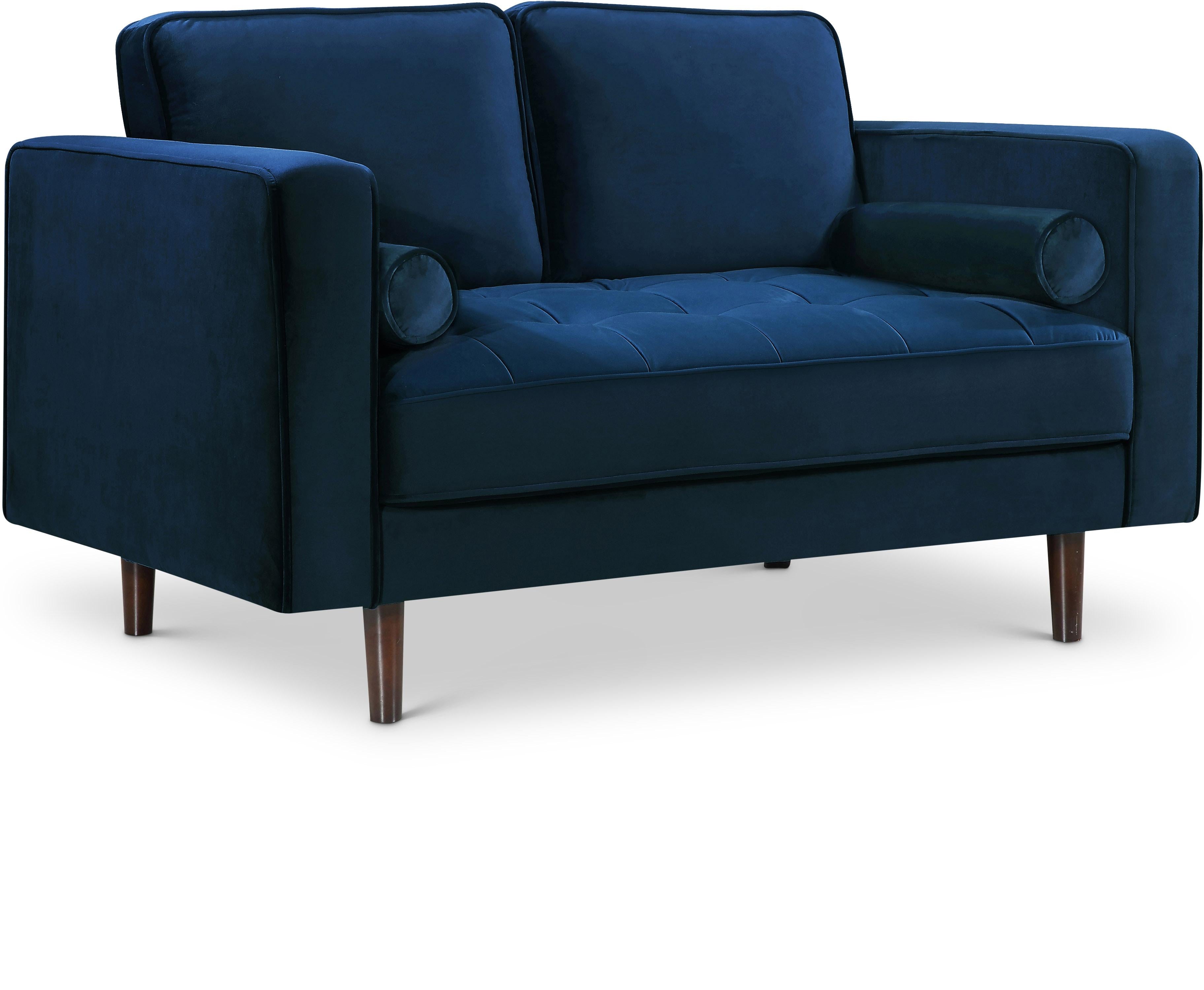 Emily Navy Velvet Loveseat - Luxury Home Furniture (MI)