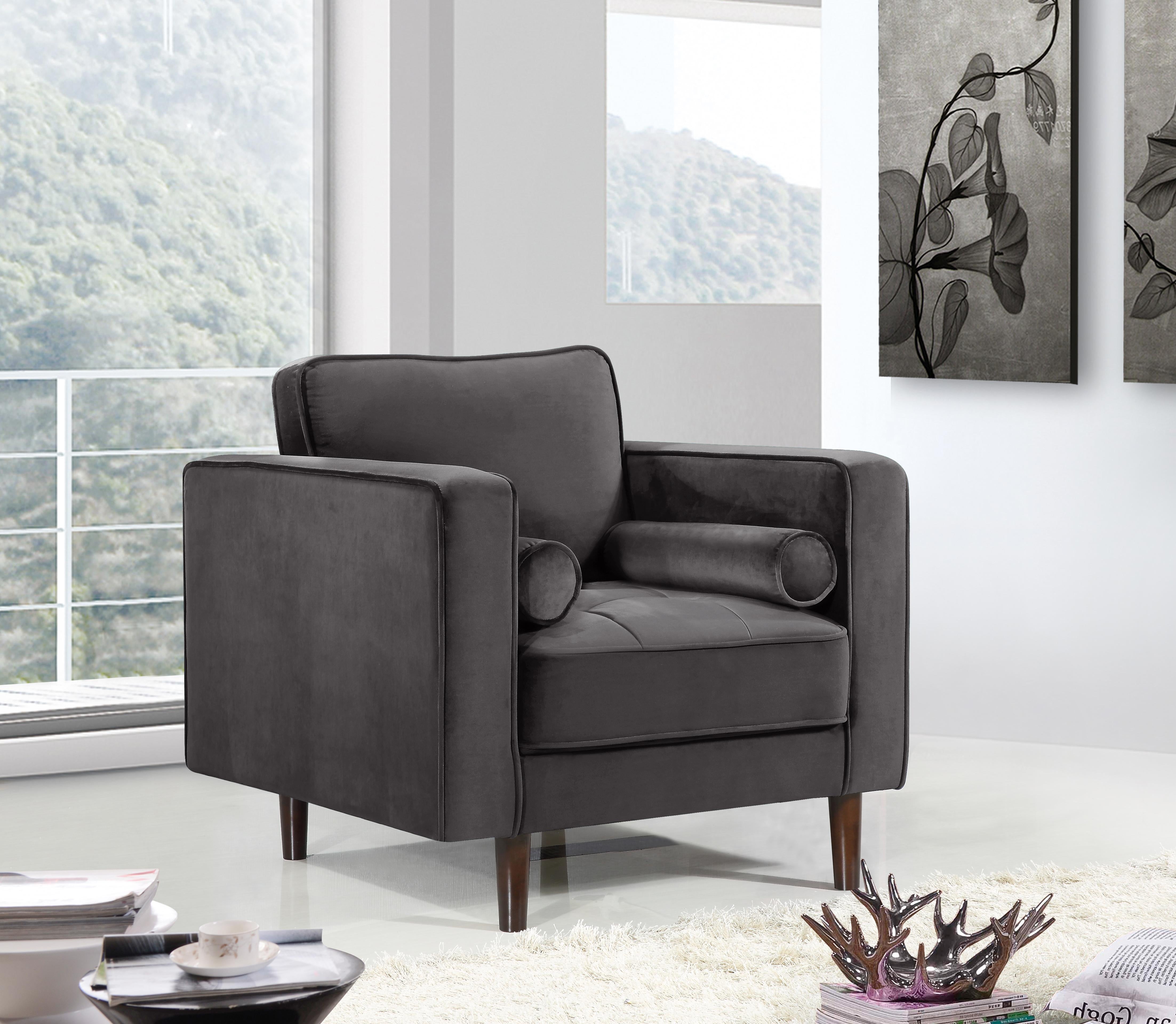 Emily Grey Velvet Chair - Luxury Home Furniture (MI)