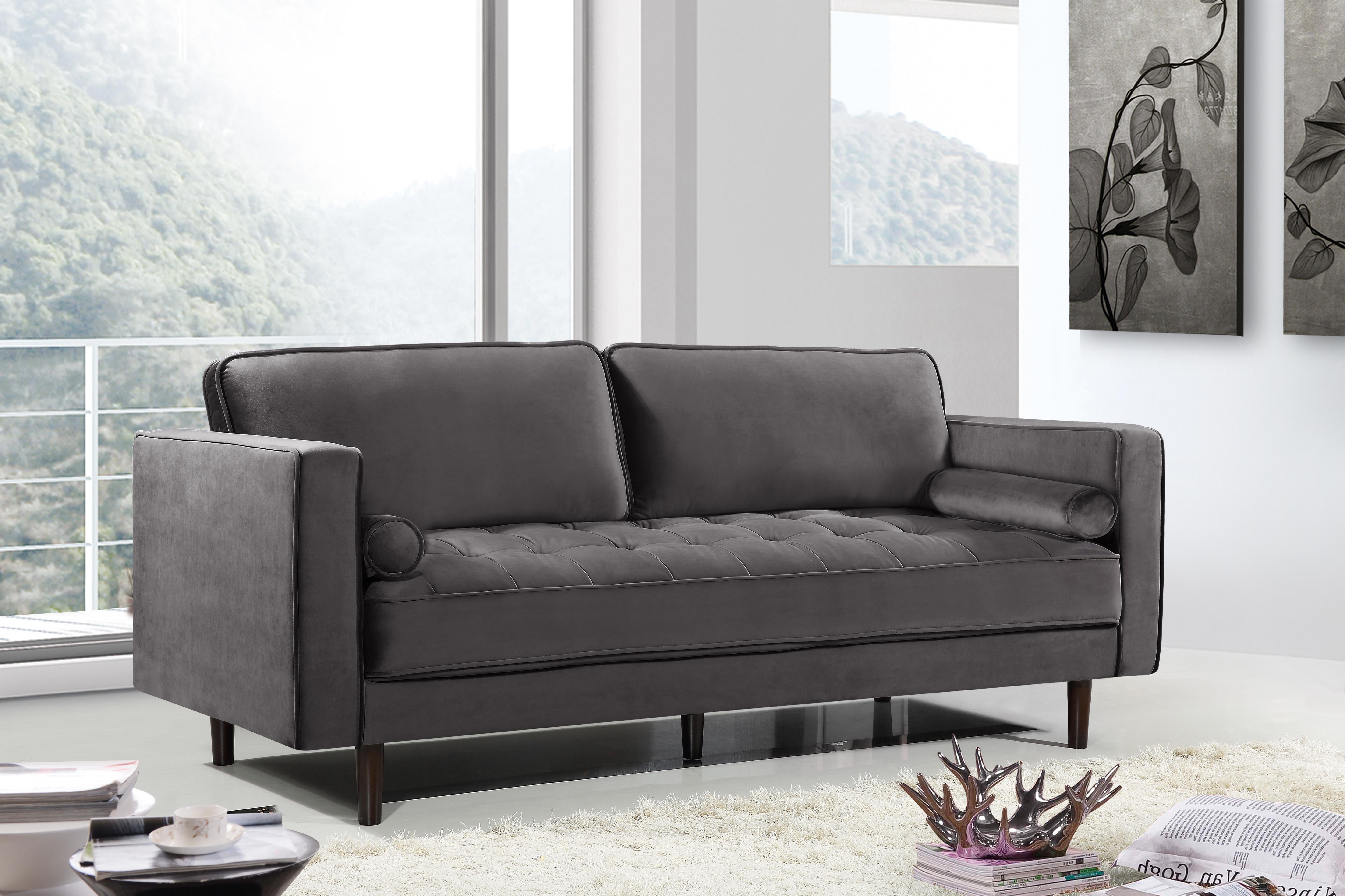 Emily Grey Velvet Sofa - Luxury Home Furniture (MI)