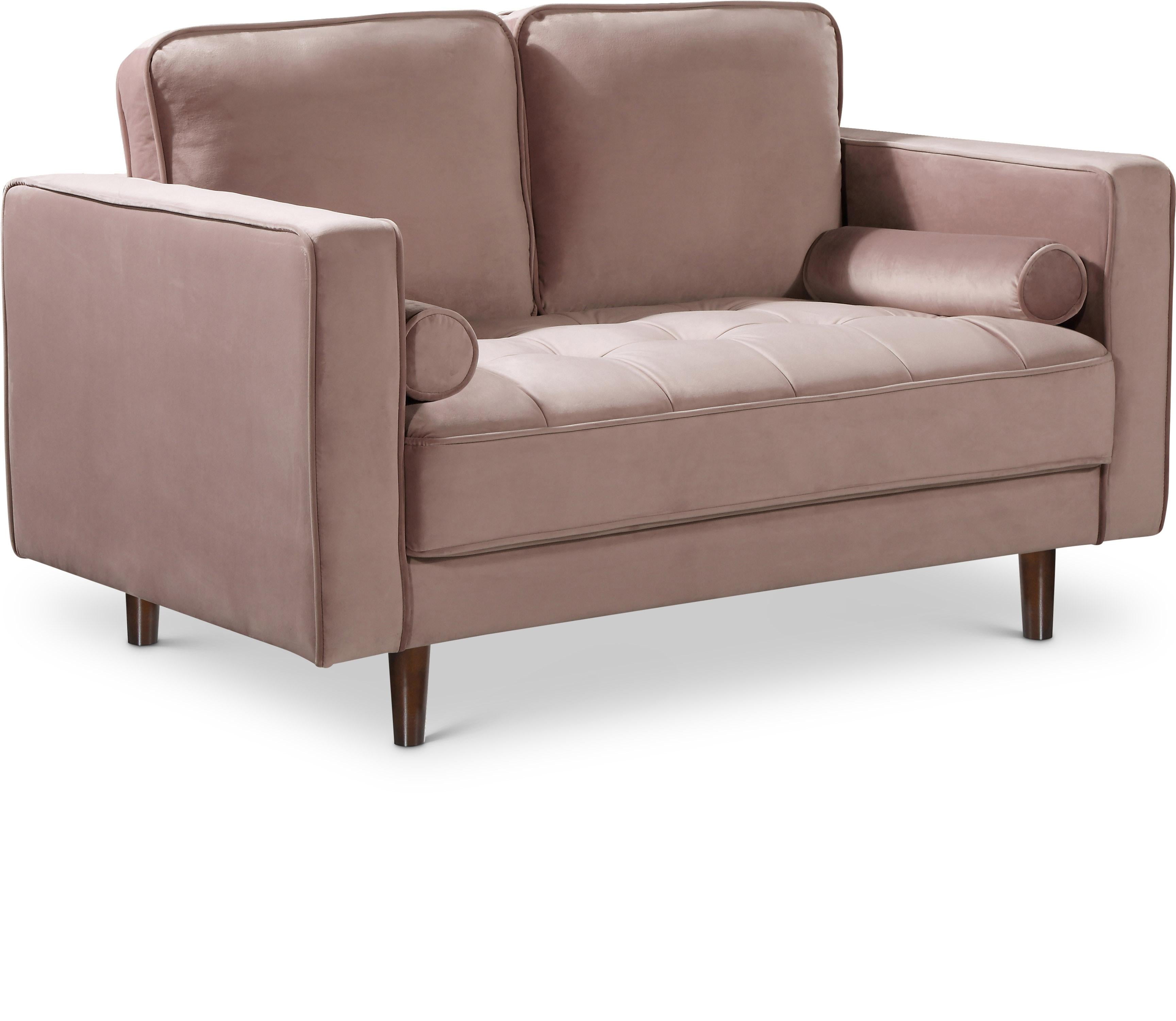 Emily Pink Velvet Loveseat - Luxury Home Furniture (MI)
