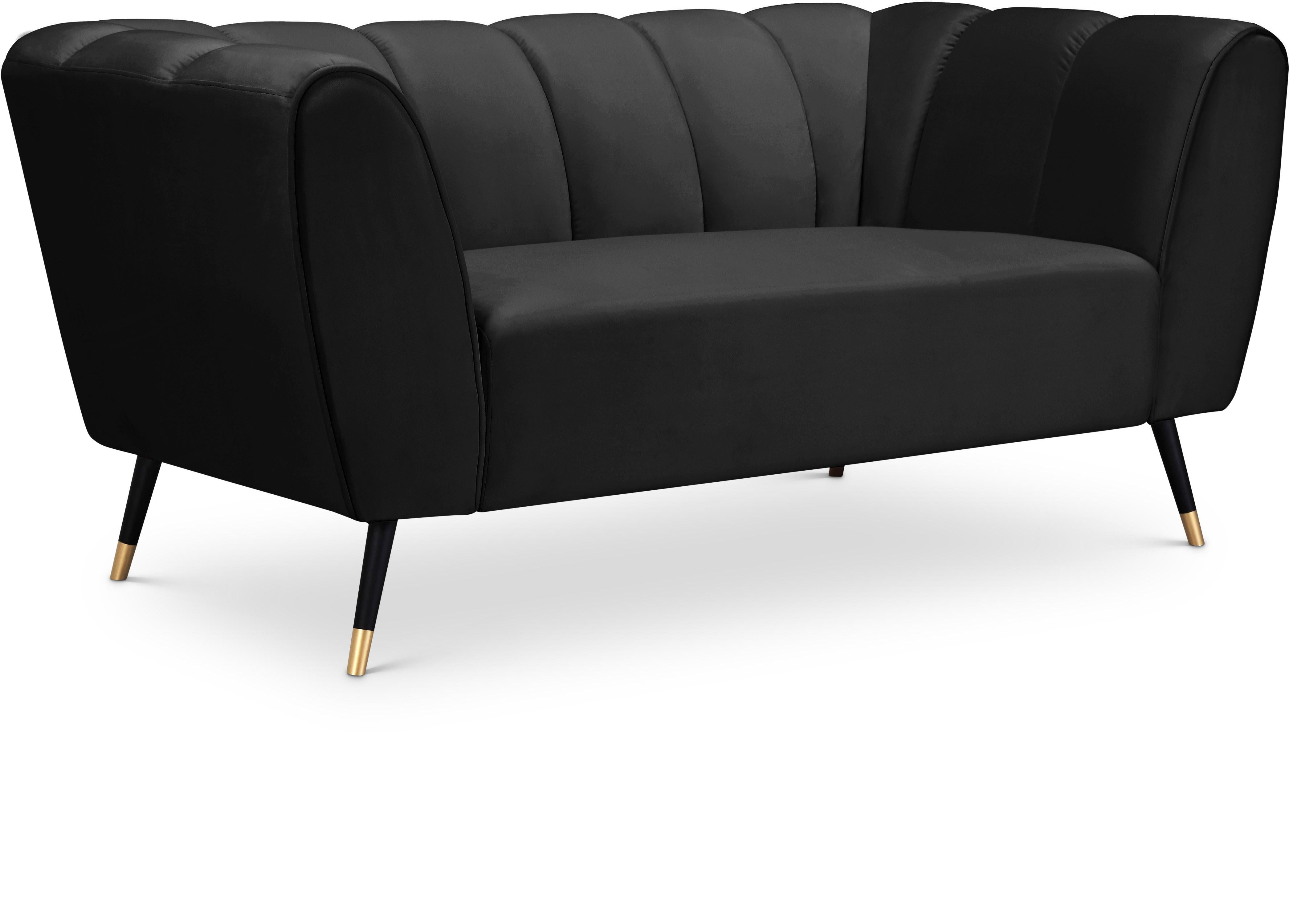 Beaumont Black Velvet Loveseat - Luxury Home Furniture (MI)