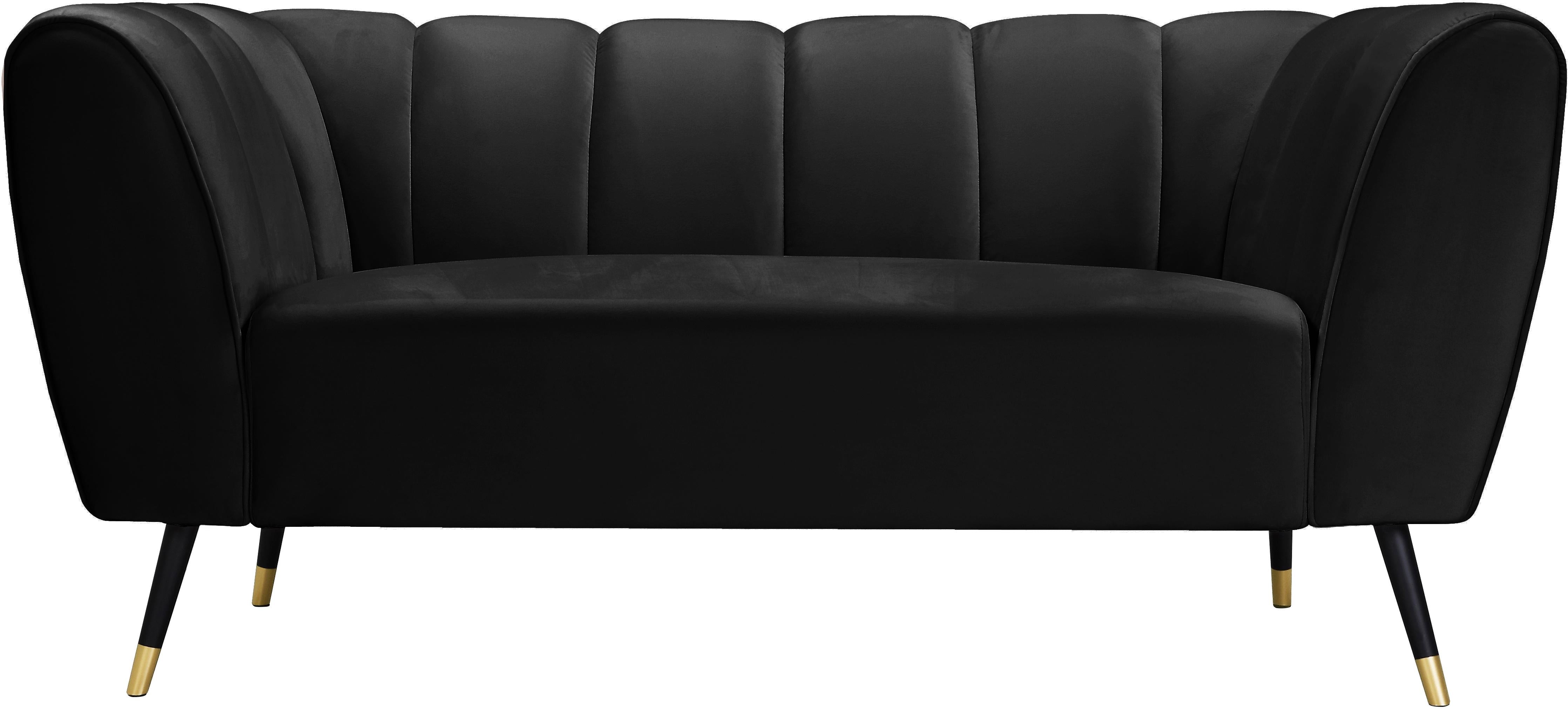 Beaumont Black Velvet Loveseat - Luxury Home Furniture (MI)