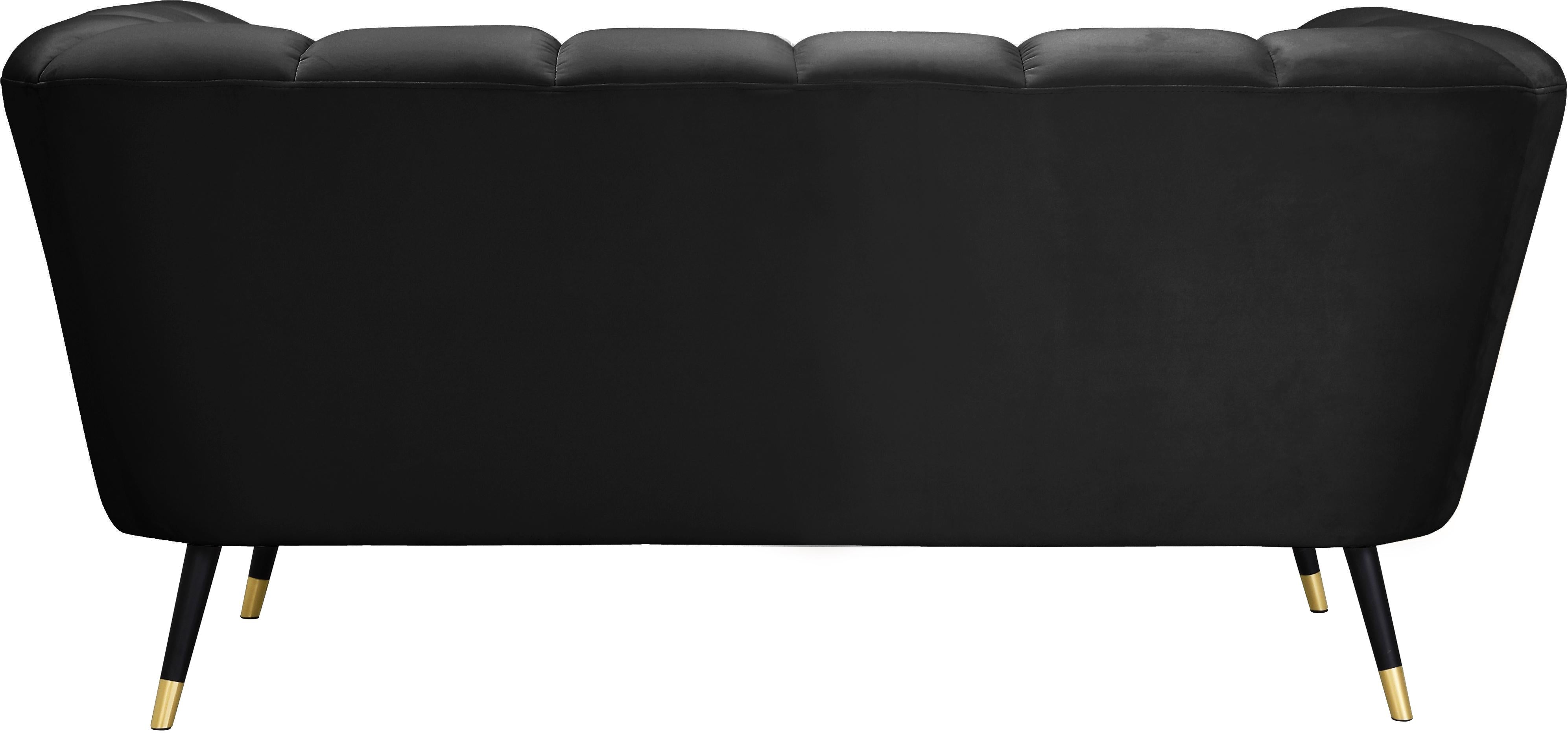 Beaumont Black Velvet Loveseat - Luxury Home Furniture (MI)