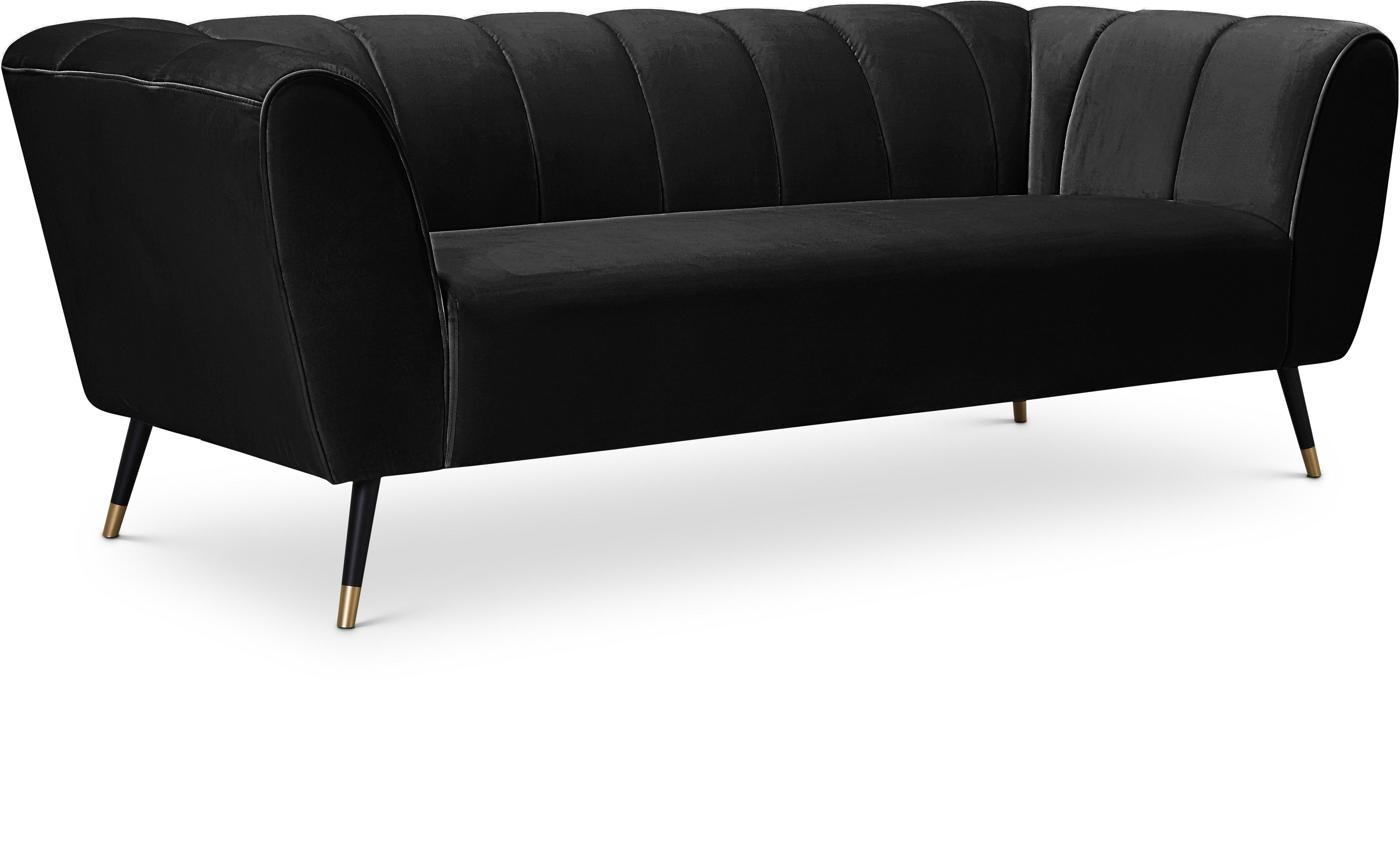Beaumont Black Velvet Sofa - Luxury Home Furniture (MI)