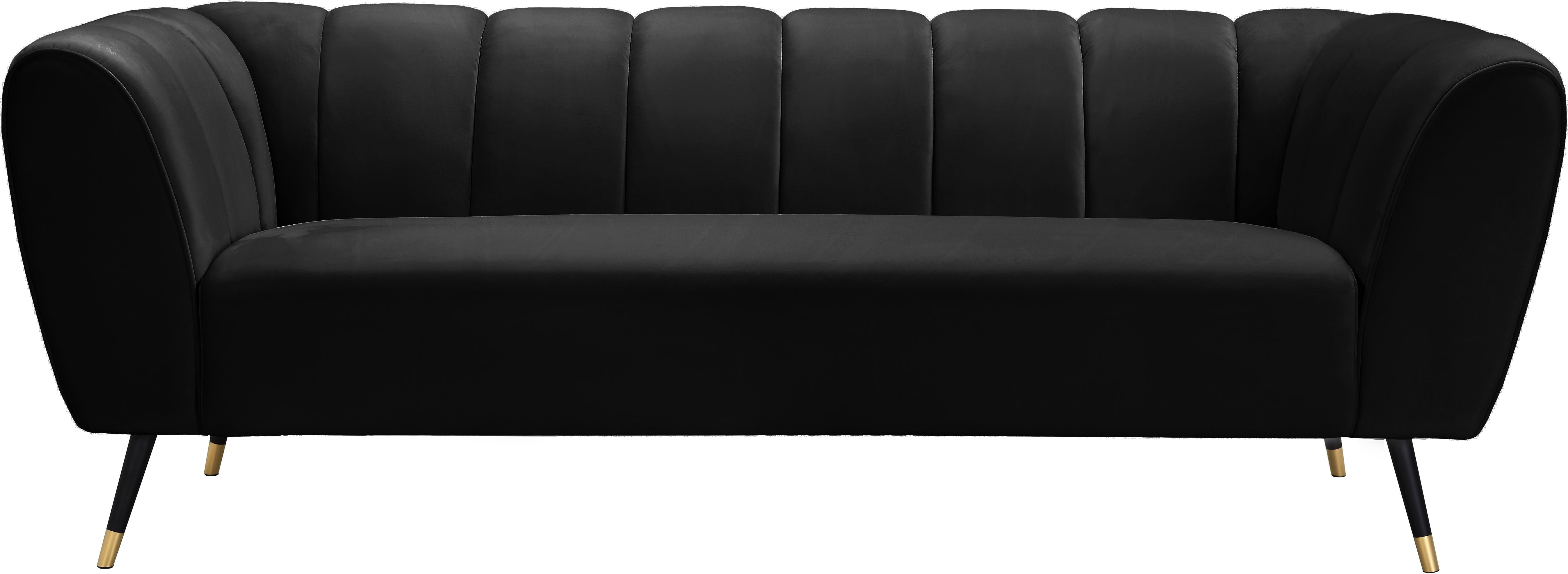 Beaumont Black Velvet Sofa - Luxury Home Furniture (MI)