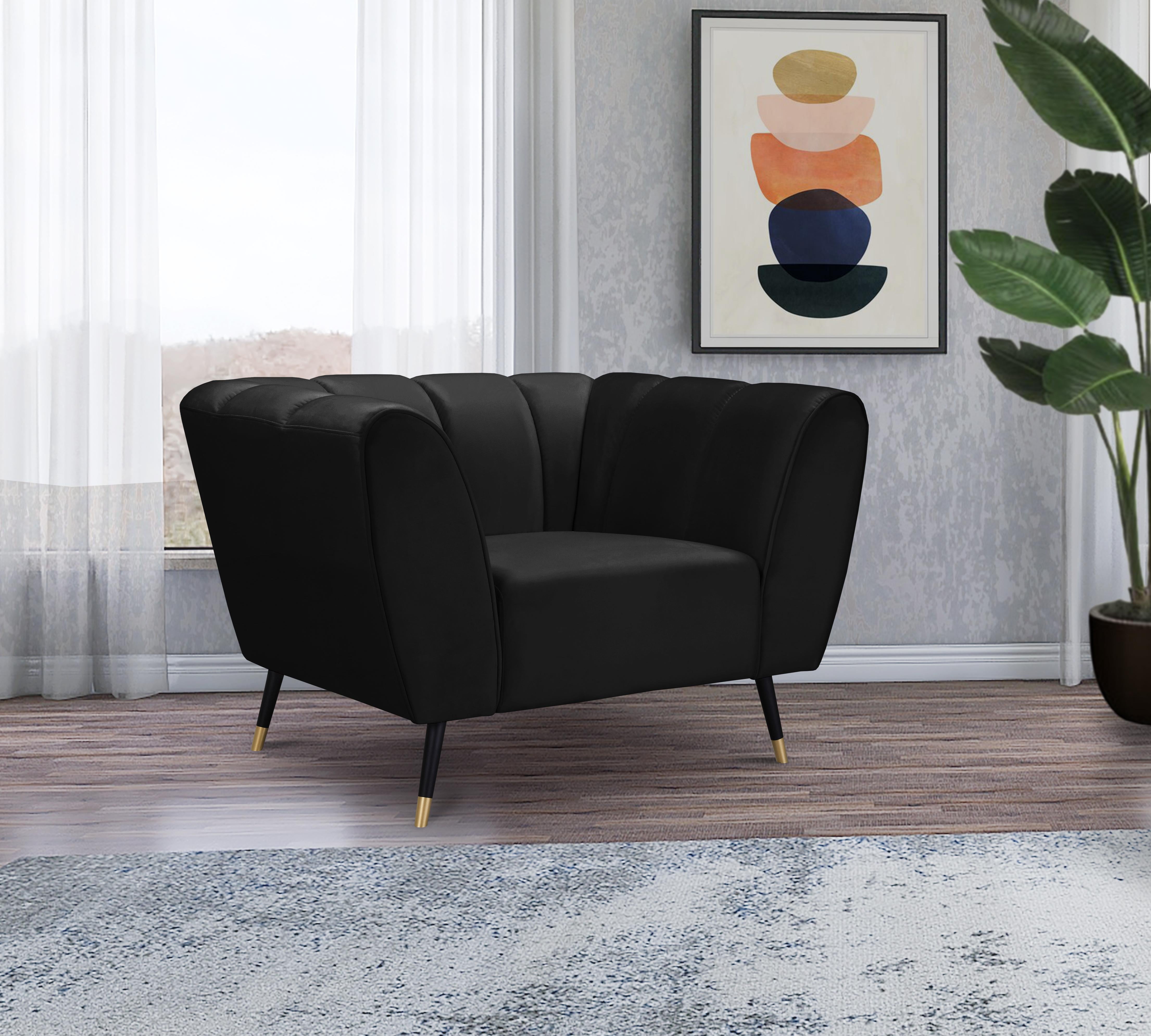 Beaumont Black Velvet Chair - Luxury Home Furniture (MI)