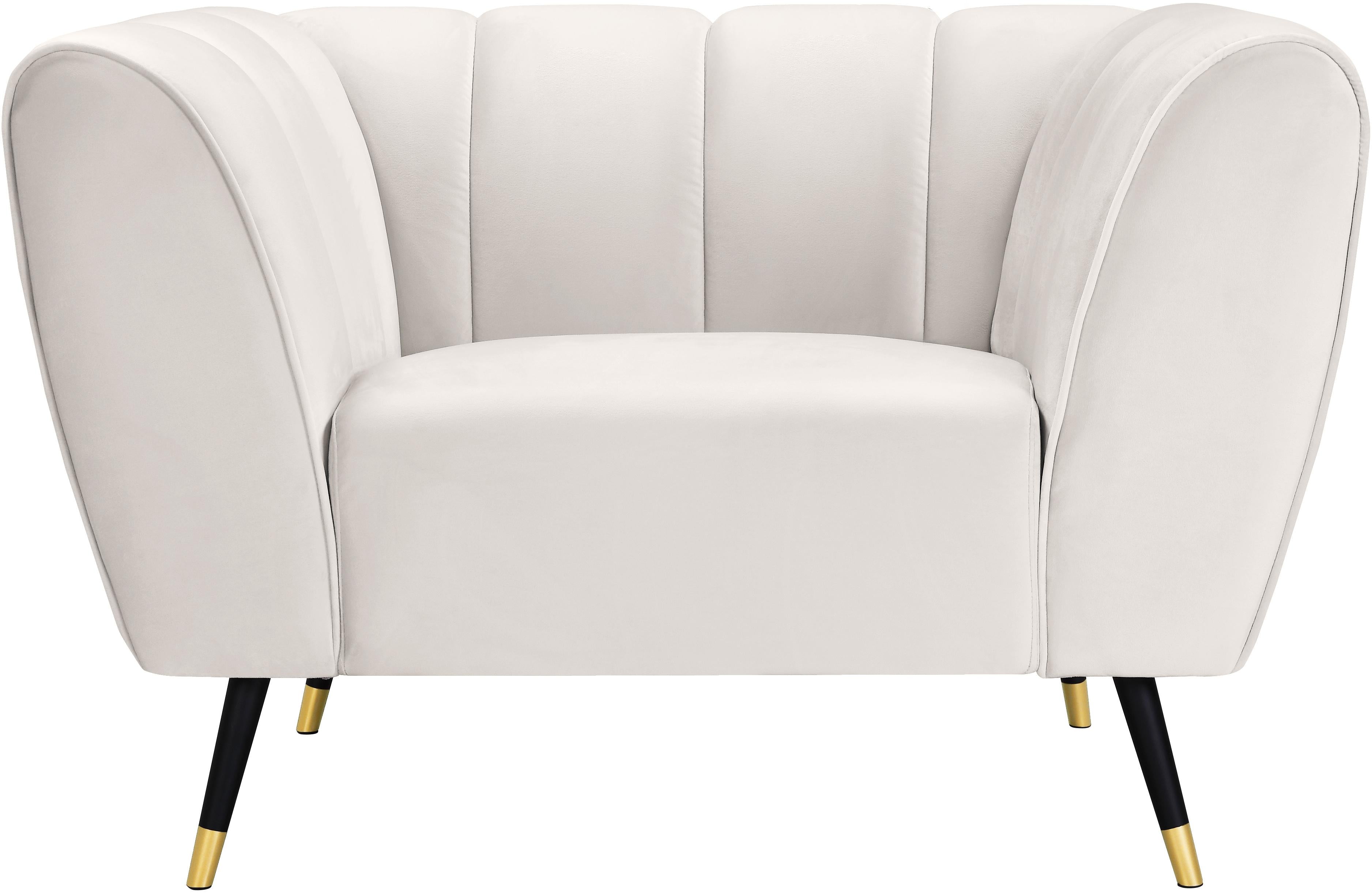 Beaumont Cream Velvet Chair - Luxury Home Furniture (MI)