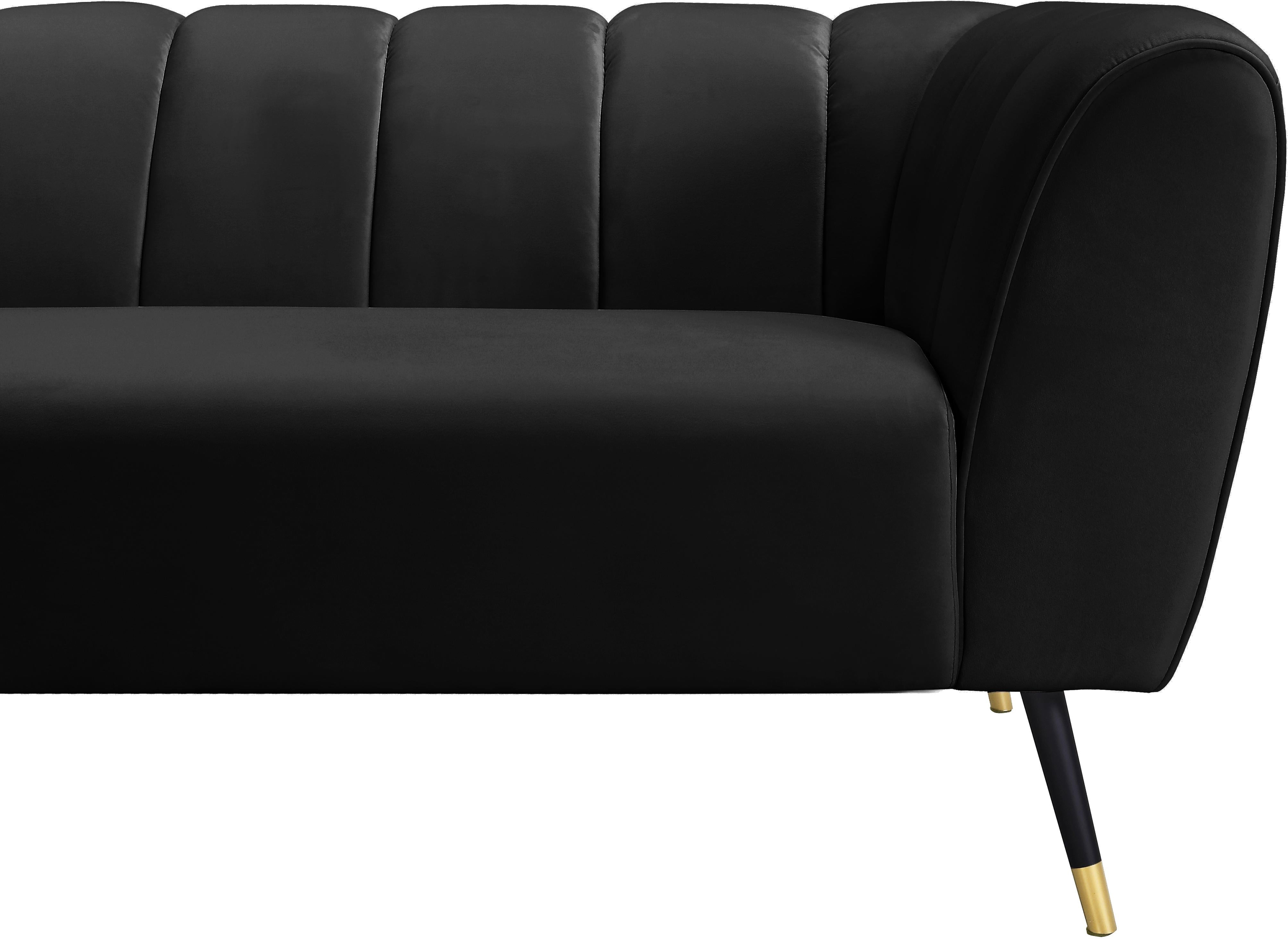 Beaumont Black Velvet Loveseat - Luxury Home Furniture (MI)