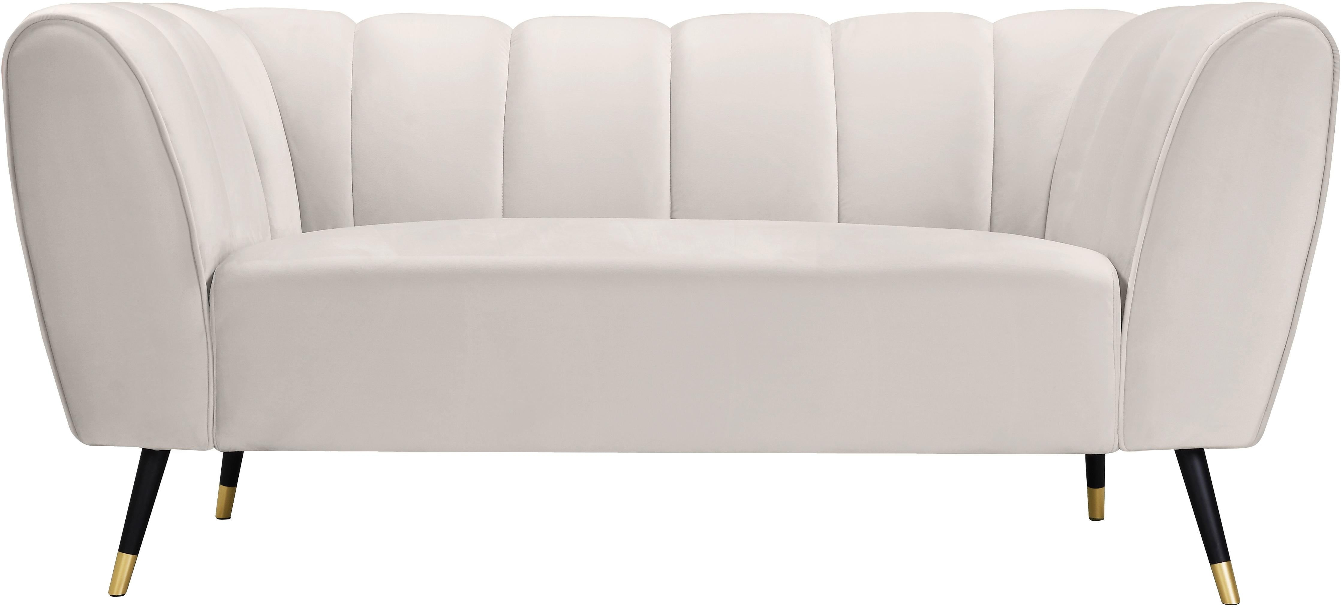 Beaumont Cream Velvet Loveseat - Luxury Home Furniture (MI)
