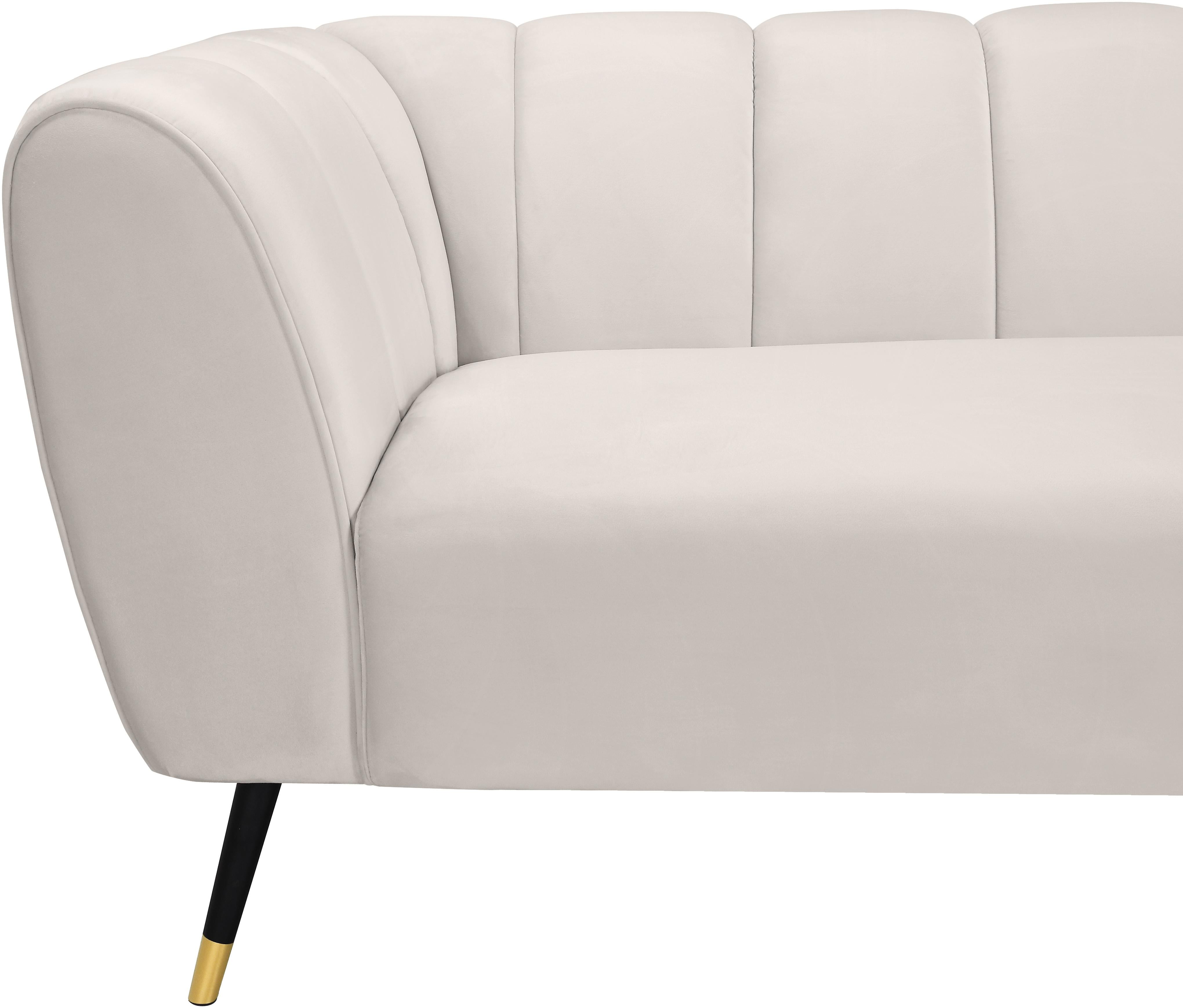 Beaumont Cream Velvet Loveseat - Luxury Home Furniture (MI)