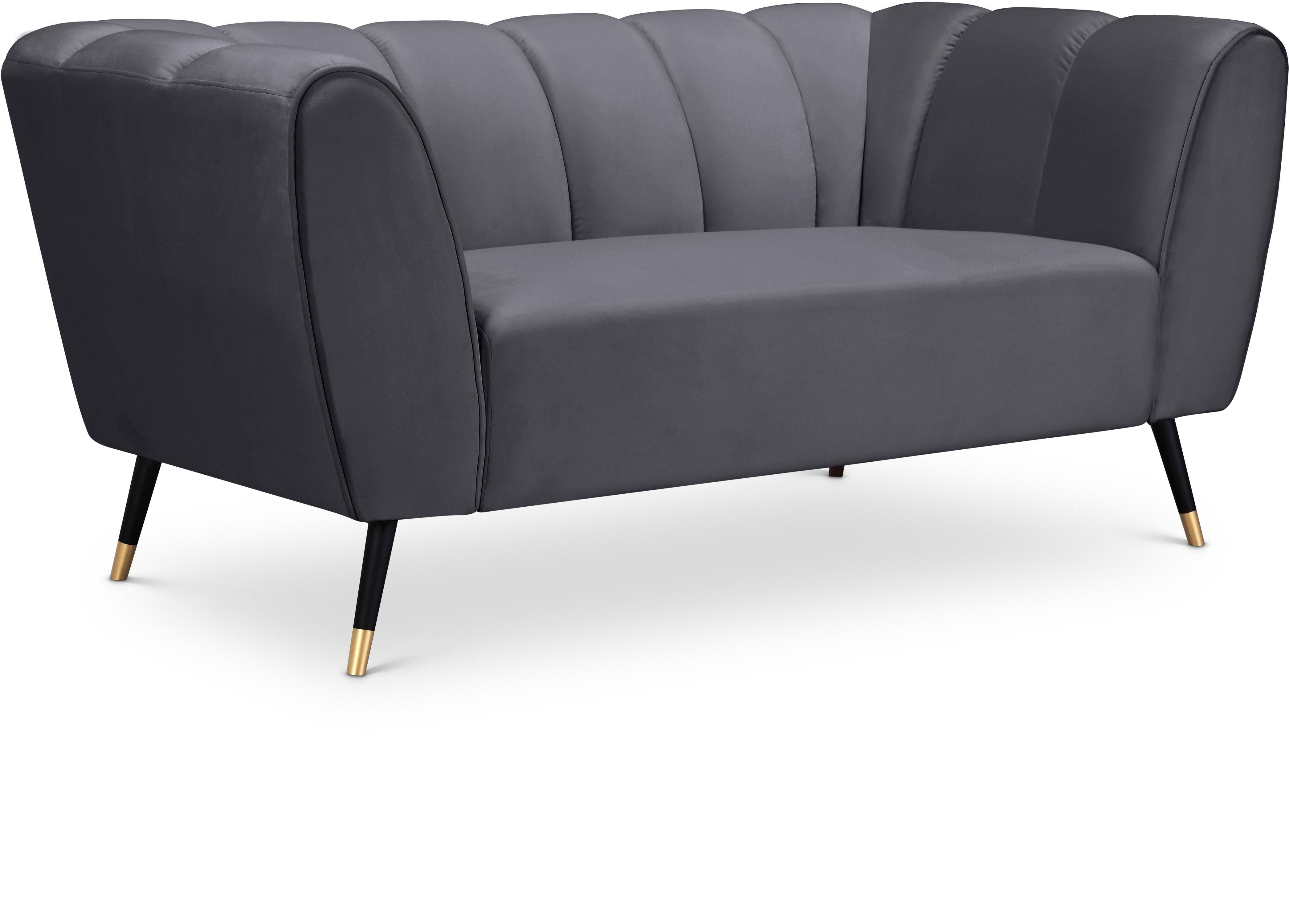 Beaumont Grey Velvet Loveseat - Luxury Home Furniture (MI)