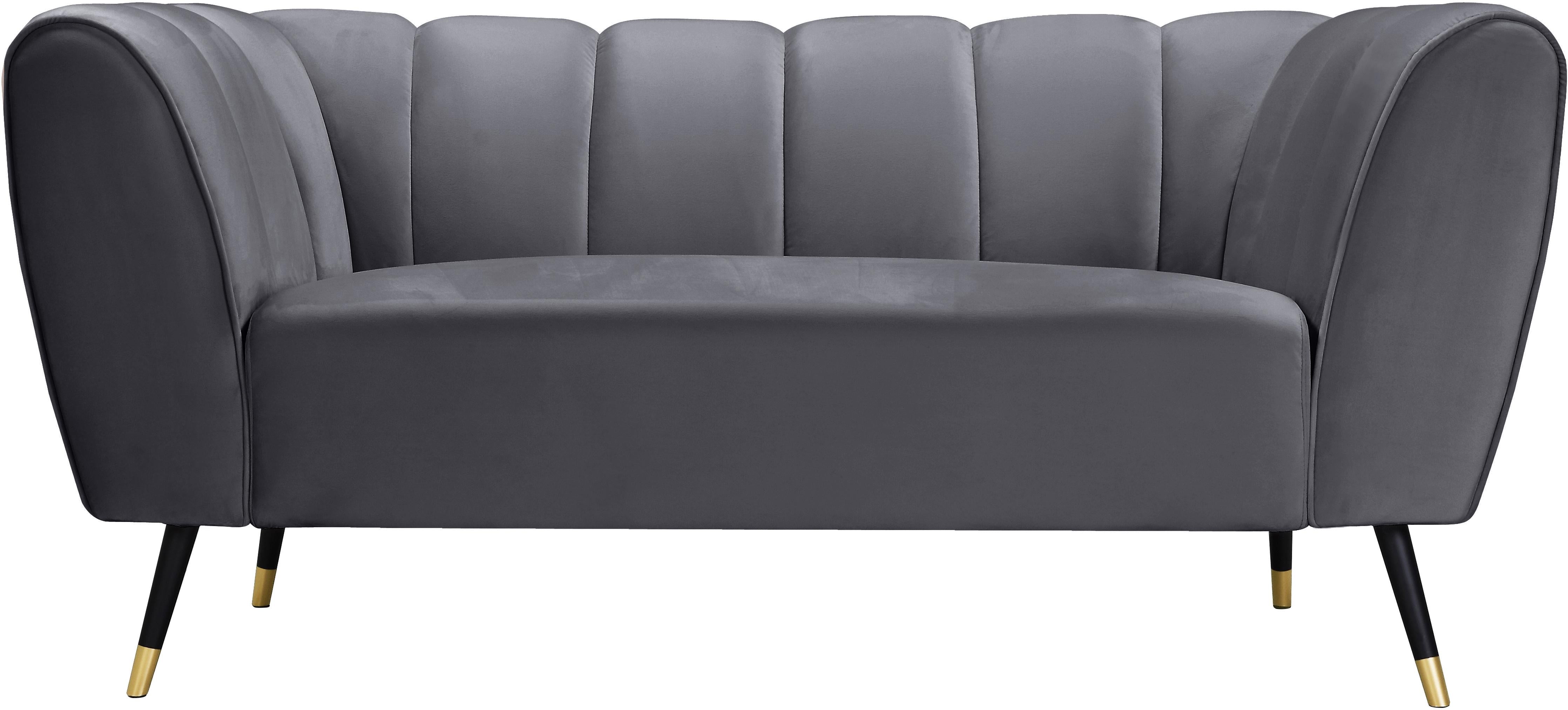 Beaumont Grey Velvet Loveseat - Luxury Home Furniture (MI)