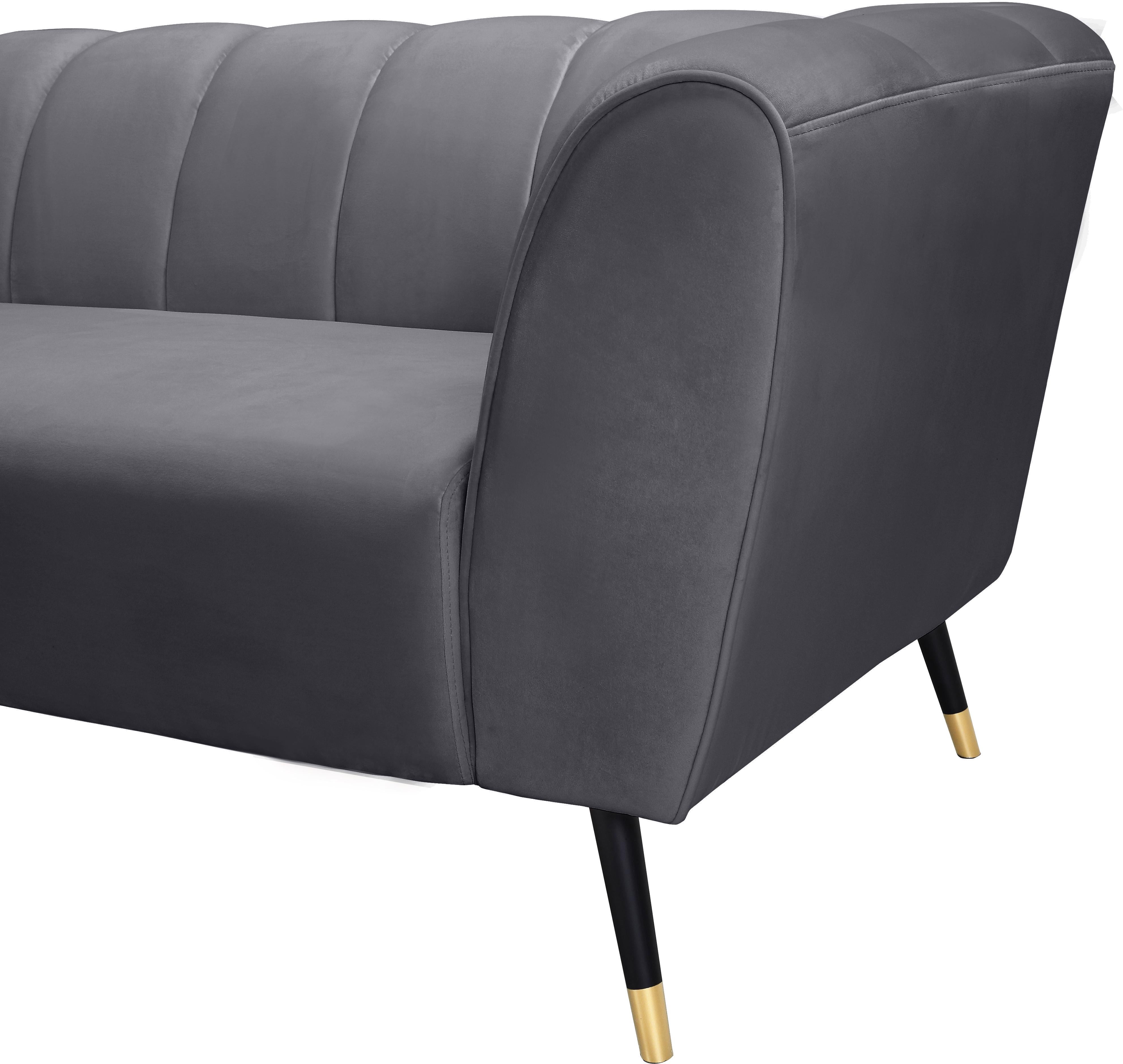 Beaumont Grey Velvet Sofa - Luxury Home Furniture (MI)