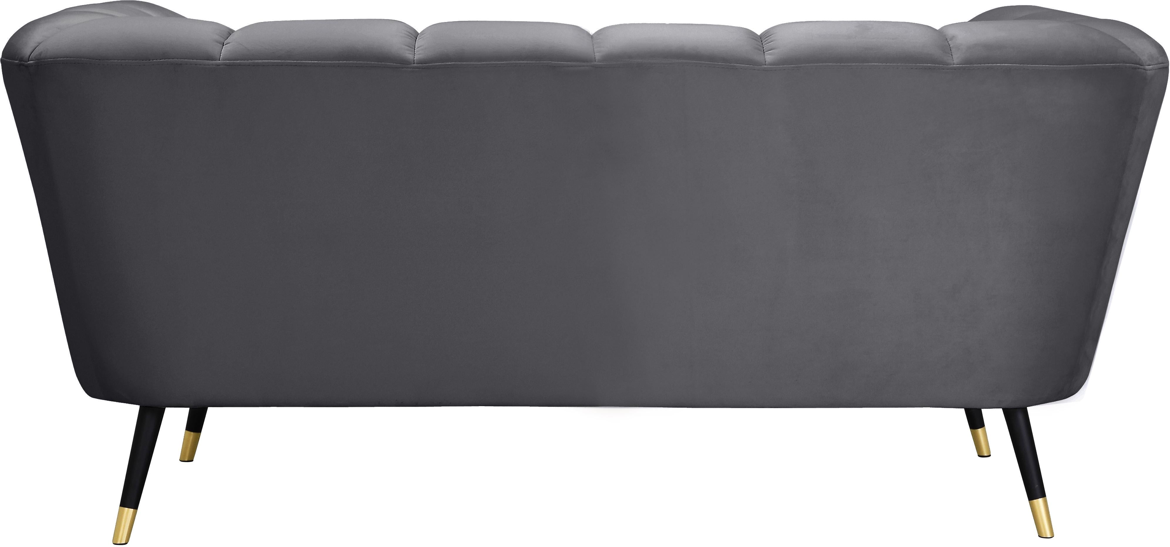 Beaumont Grey Velvet Loveseat - Luxury Home Furniture (MI)