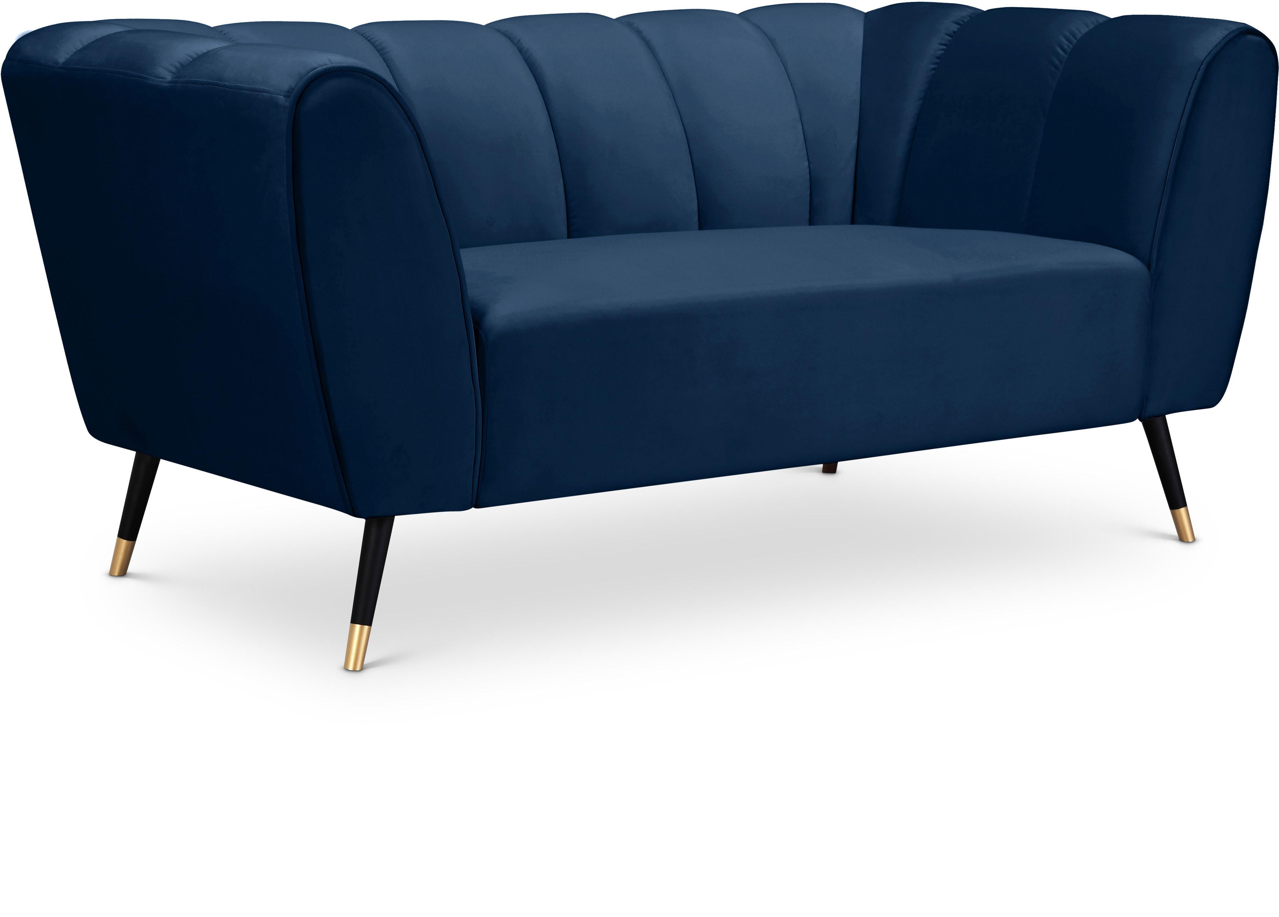 Beaumont Navy Velvet Loveseat - Luxury Home Furniture (MI)