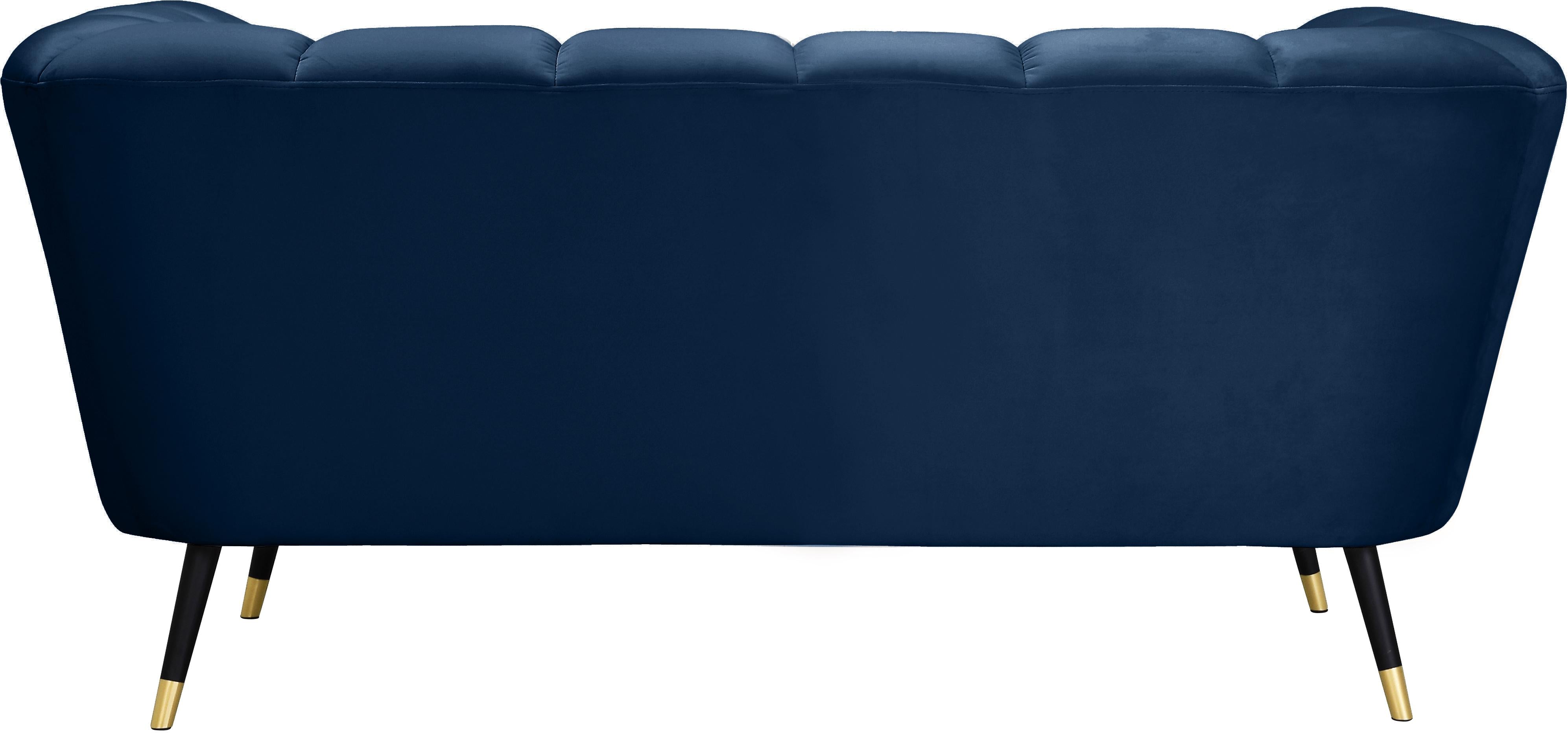 Beaumont Navy Velvet Loveseat - Luxury Home Furniture (MI)
