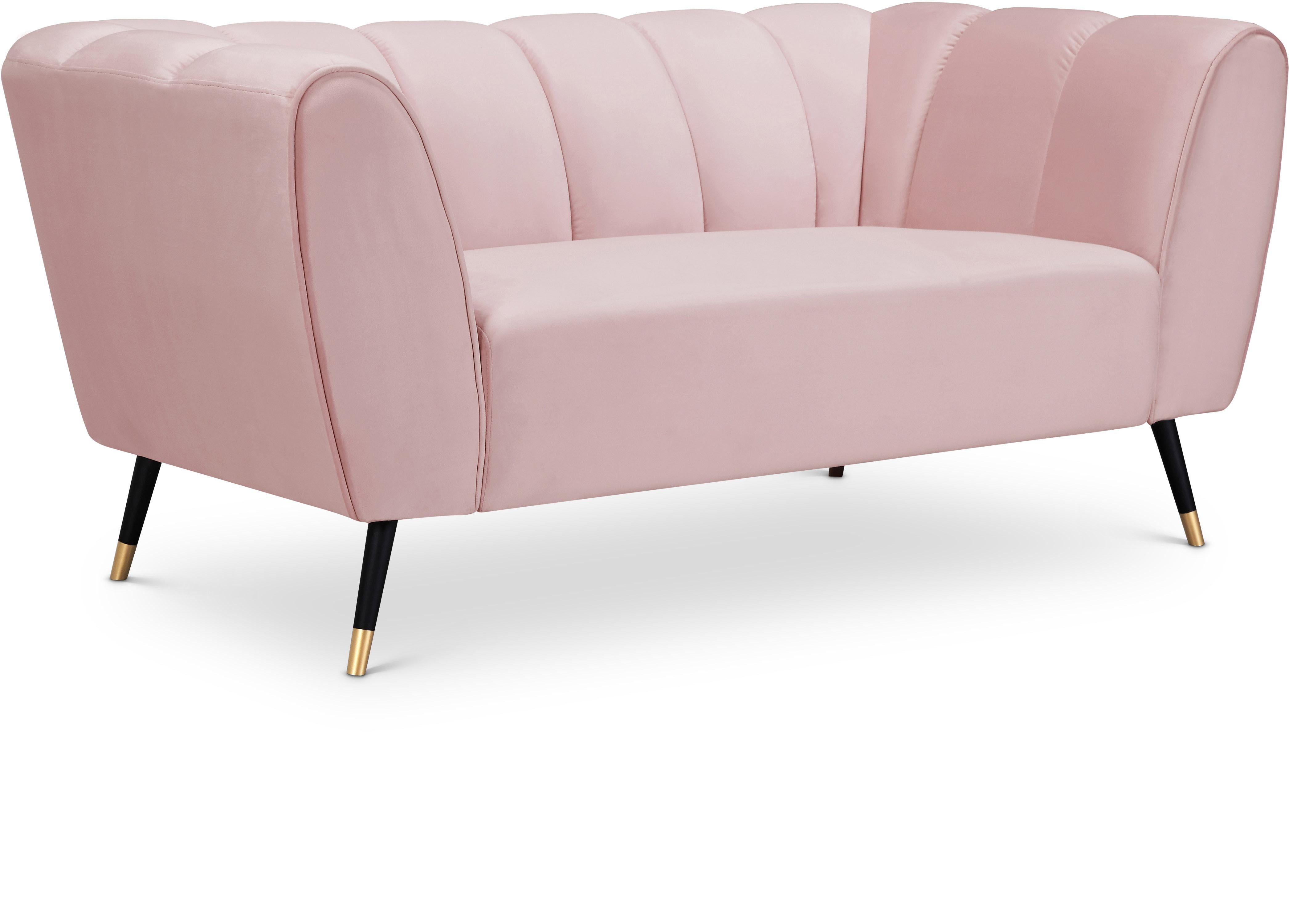 Beaumont Pink Velvet Loveseat - Luxury Home Furniture (MI)