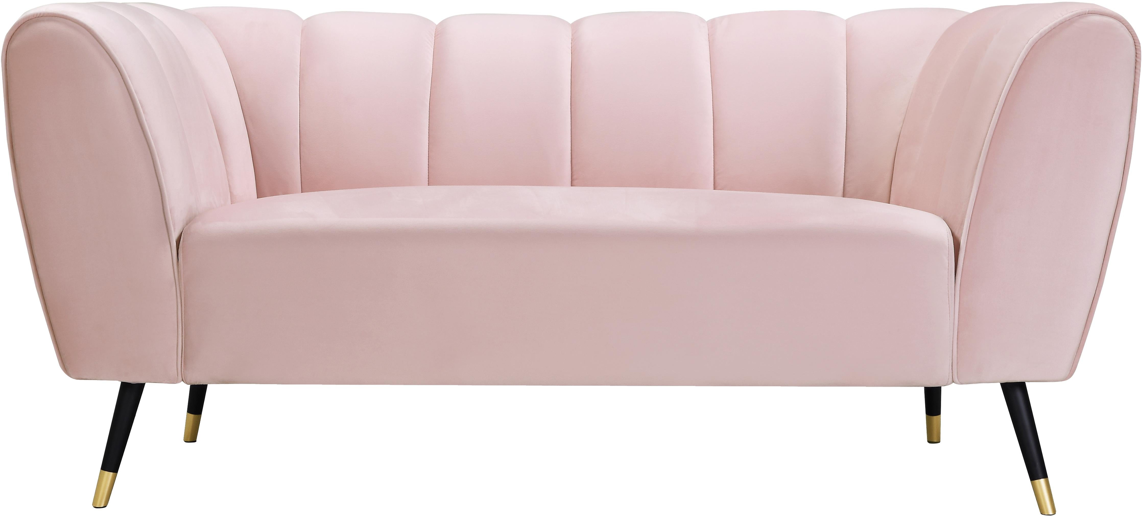 Beaumont Pink Velvet Loveseat - Luxury Home Furniture (MI)