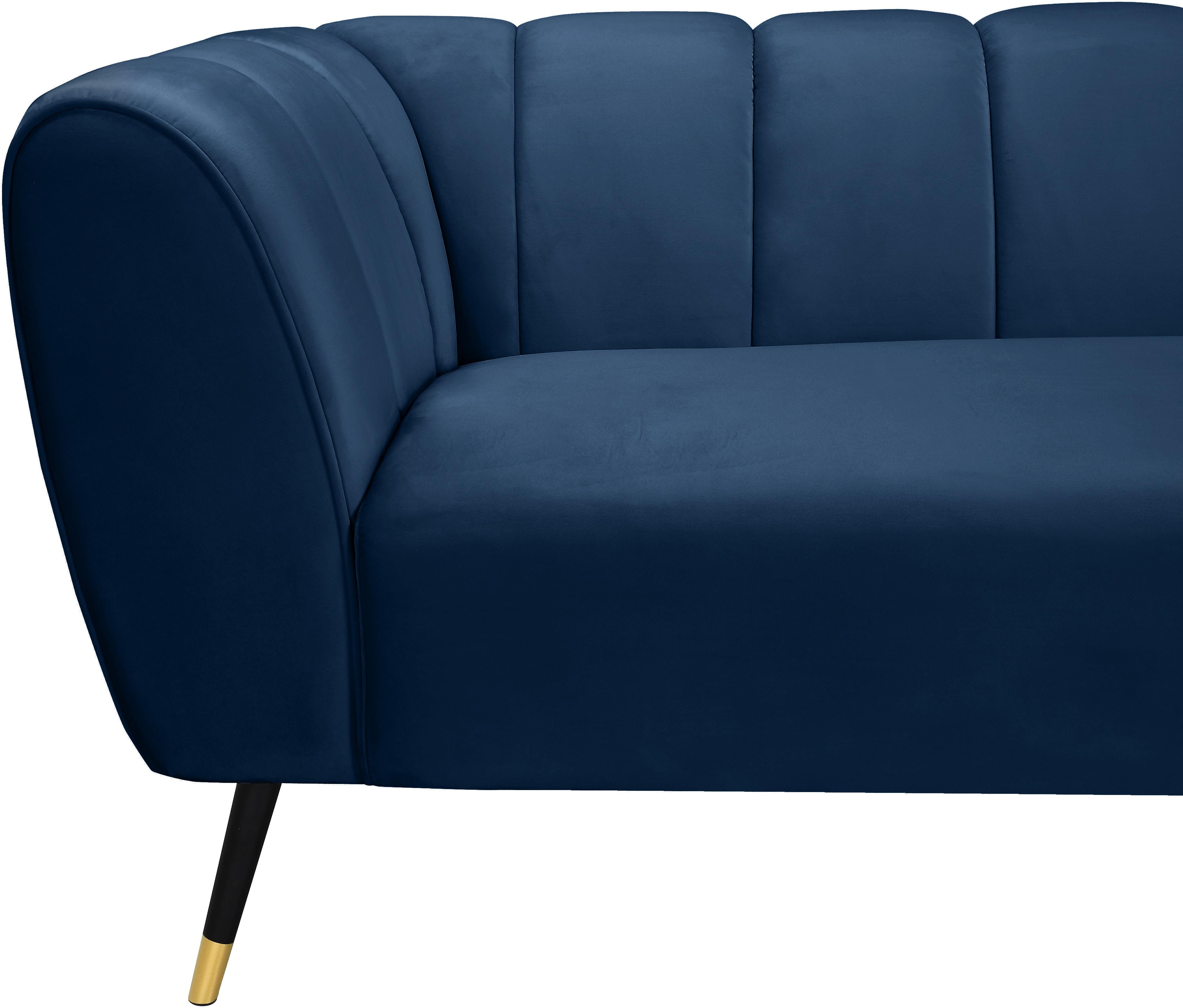 Beaumont Navy Velvet Loveseat - Luxury Home Furniture (MI)