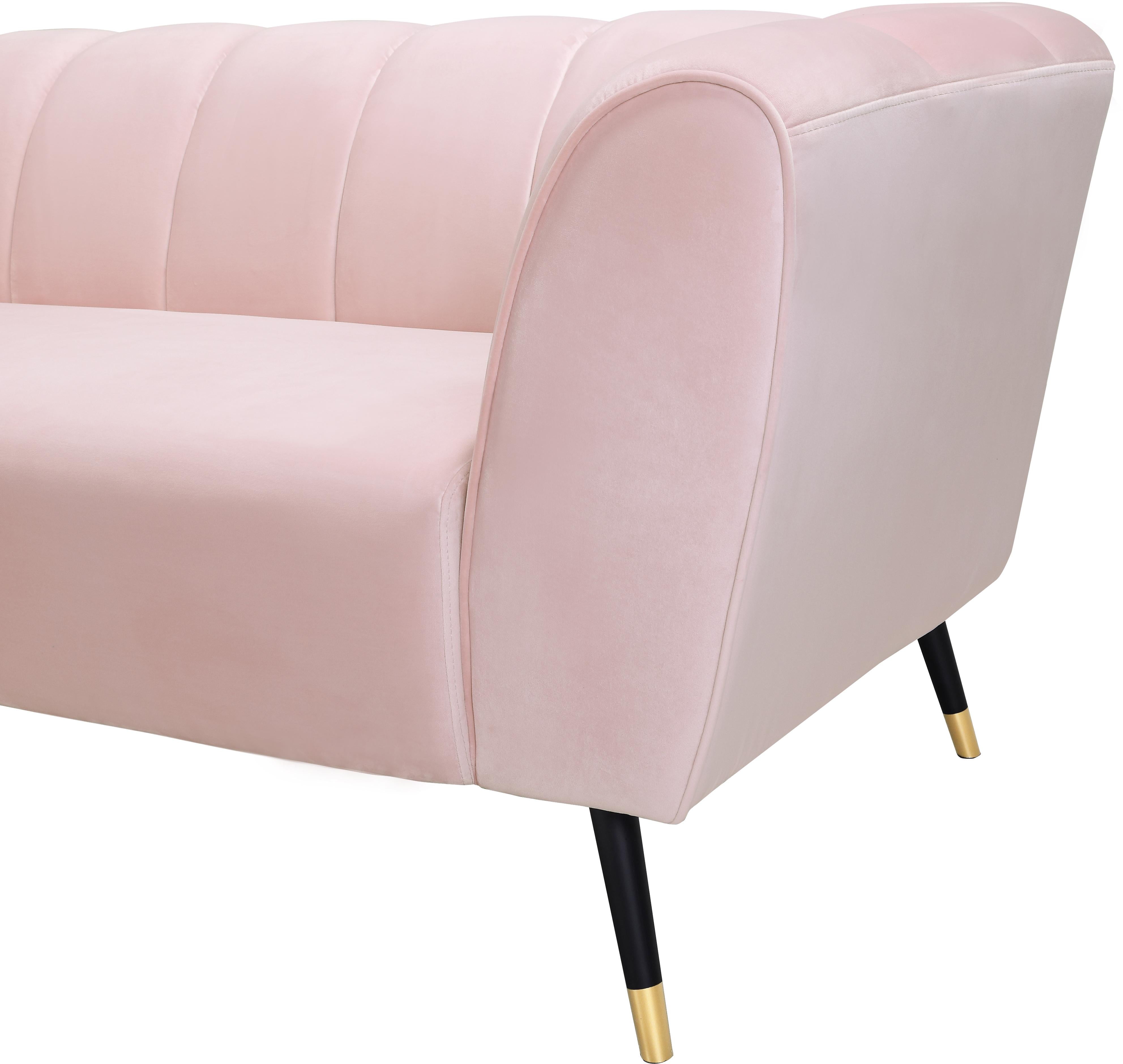 Beaumont Pink Velvet Loveseat - Luxury Home Furniture (MI)