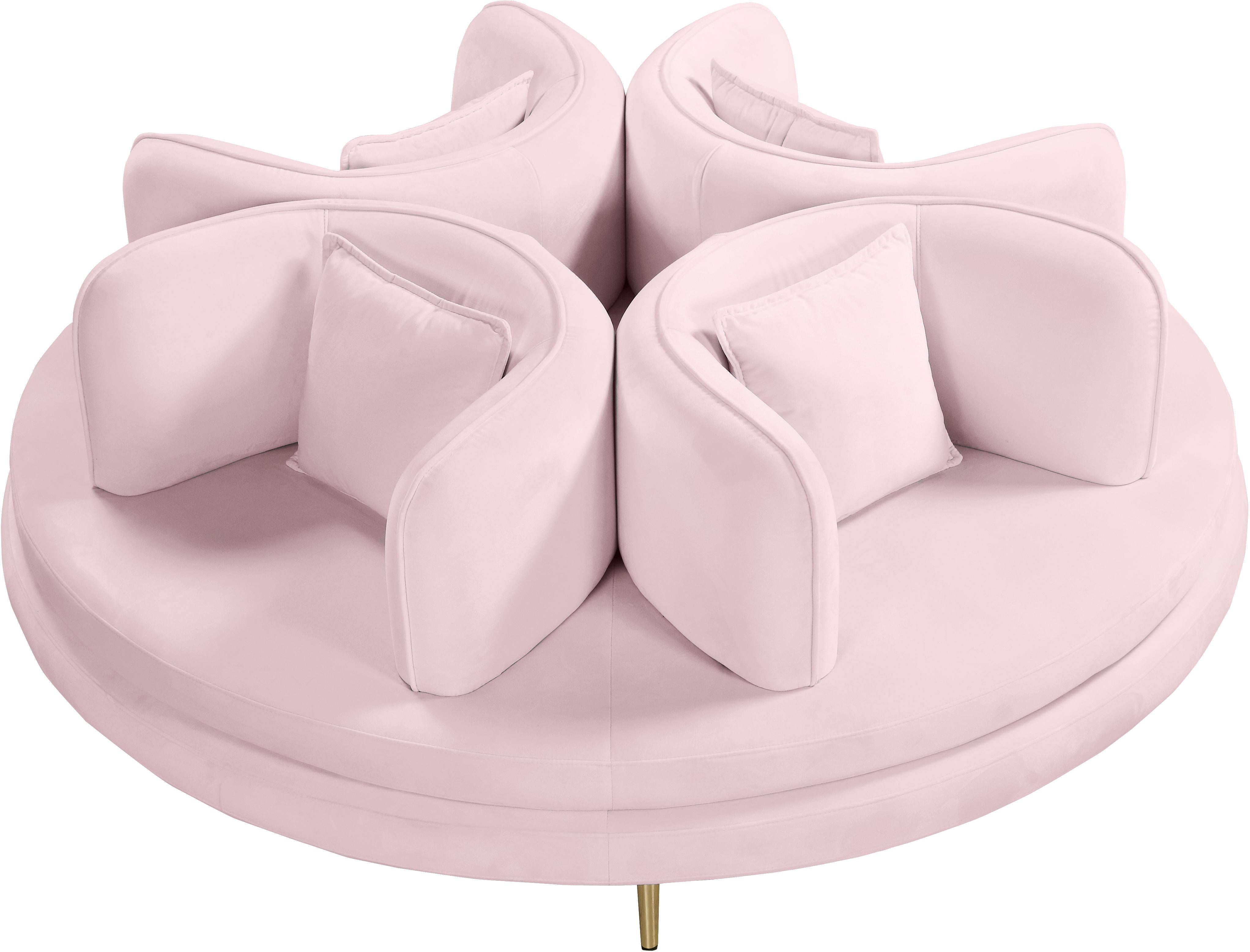 Circlet PInk Velvet Round Sofa Settee - Luxury Home Furniture (MI)