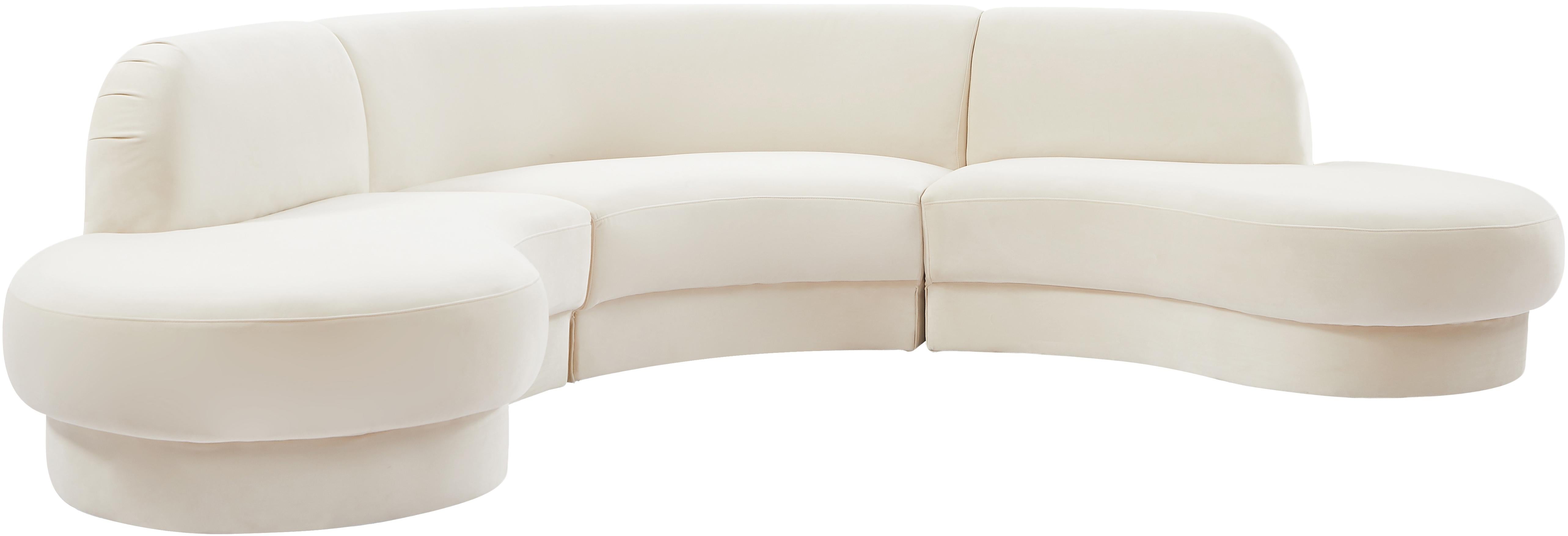 Rosa Cream Velvet 3pc. Sectional (3 Boxes) - Luxury Home Furniture (MI)