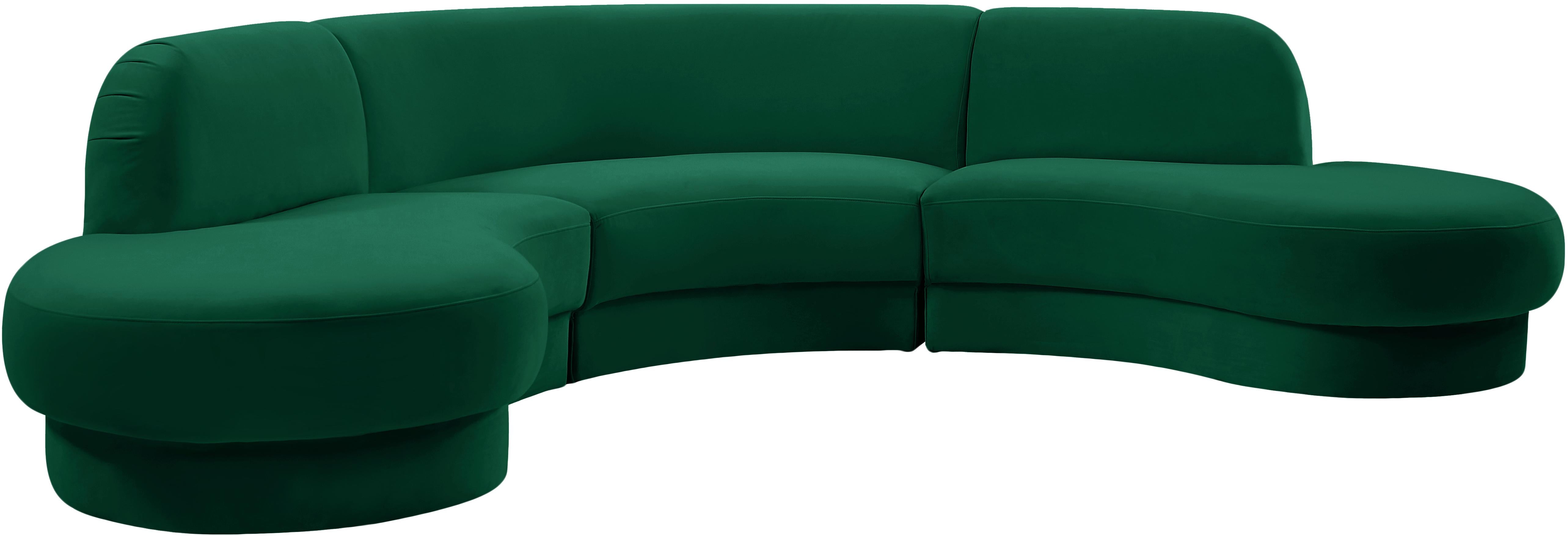Rosa Green Velvet 3pc. Sectional (3 Boxes) - Luxury Home Furniture (MI)