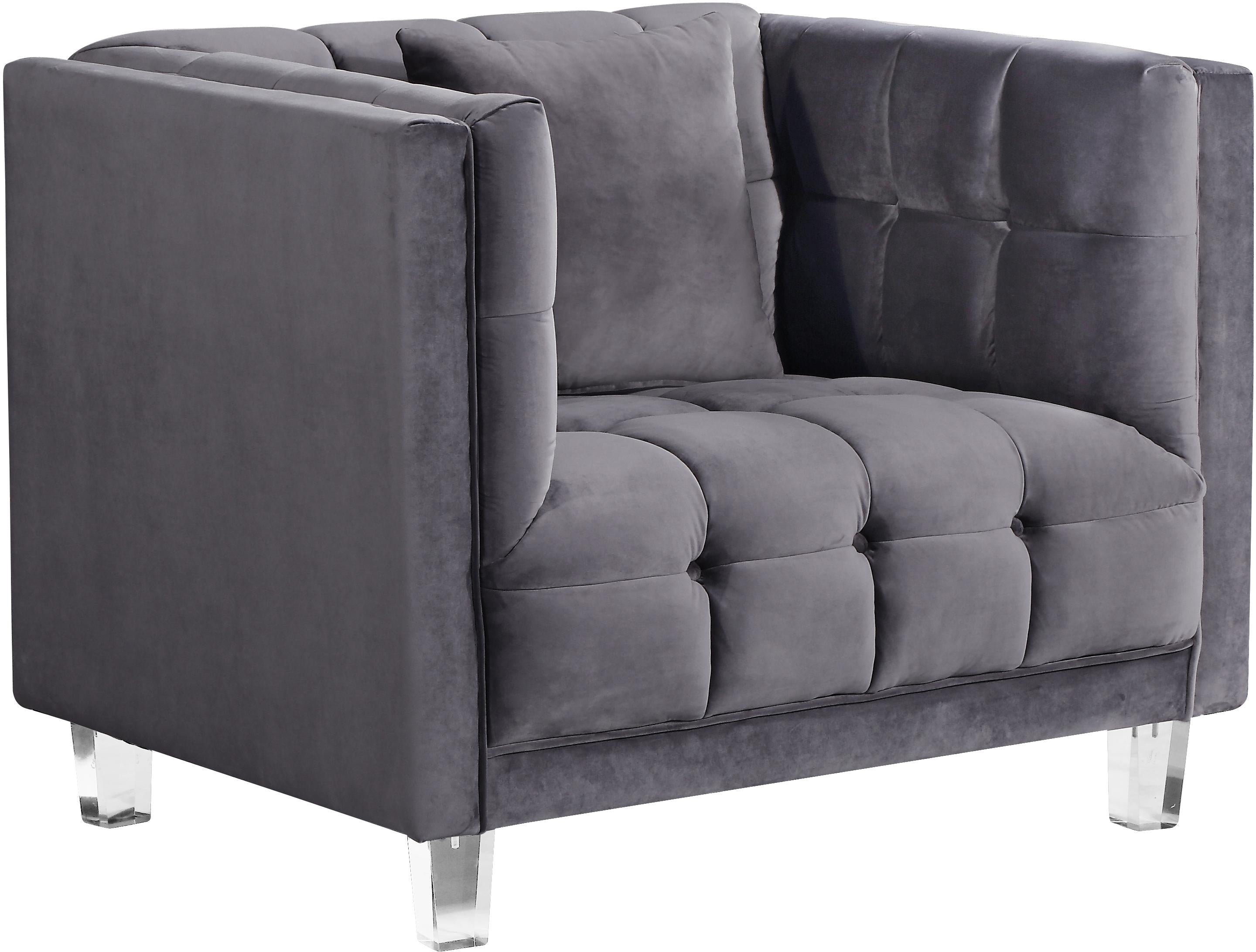 Mariel Grey Velvet Chair - Luxury Home Furniture (MI)