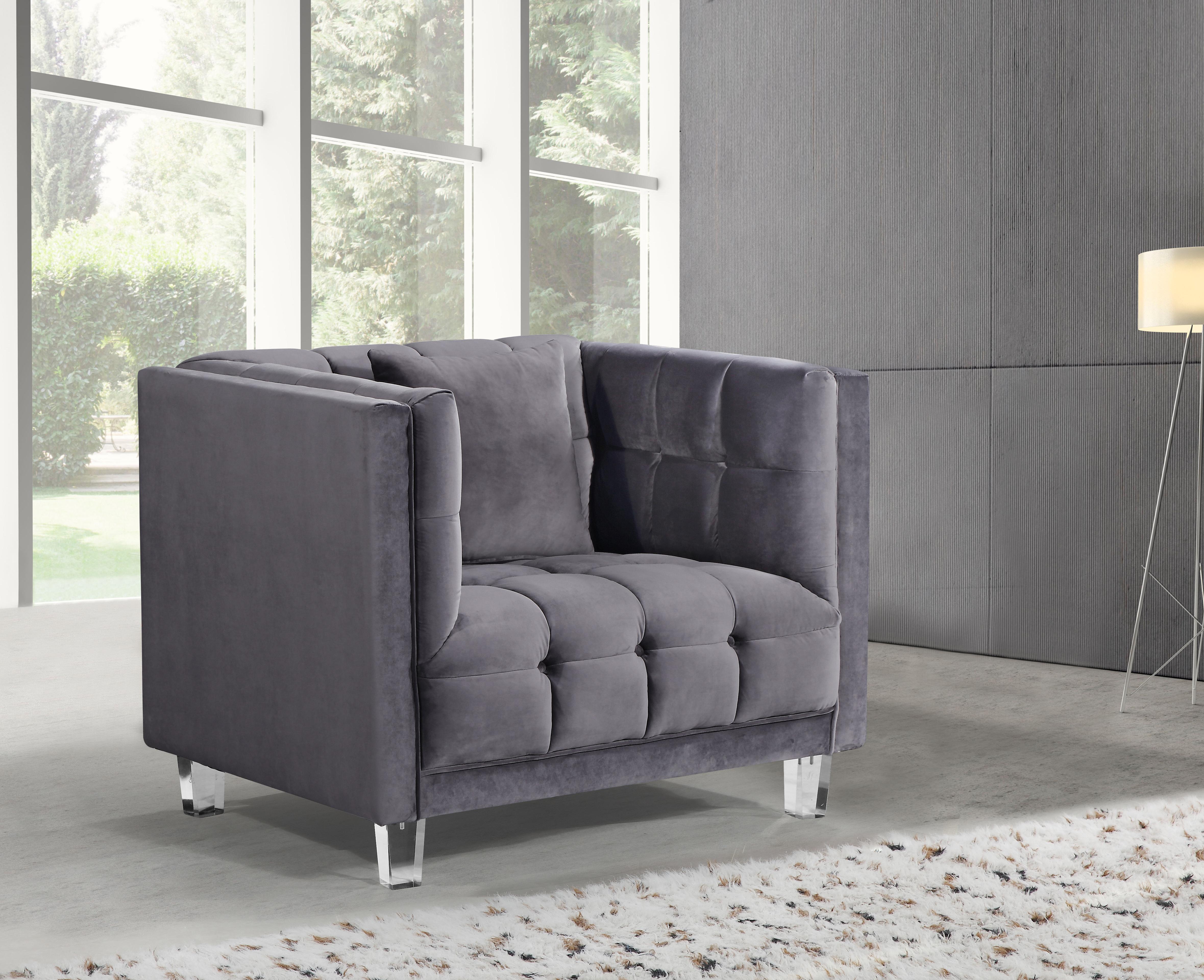 Mariel Grey Velvet Chair - Luxury Home Furniture (MI)