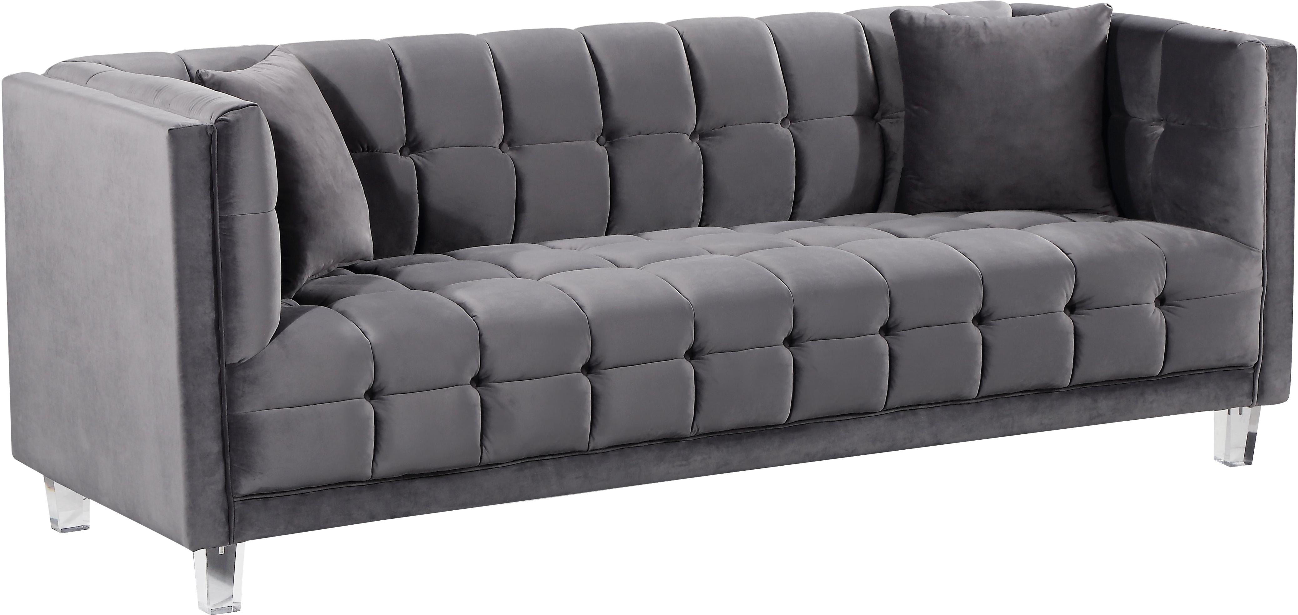 Mariel Grey Velvet Sofa - Luxury Home Furniture (MI)