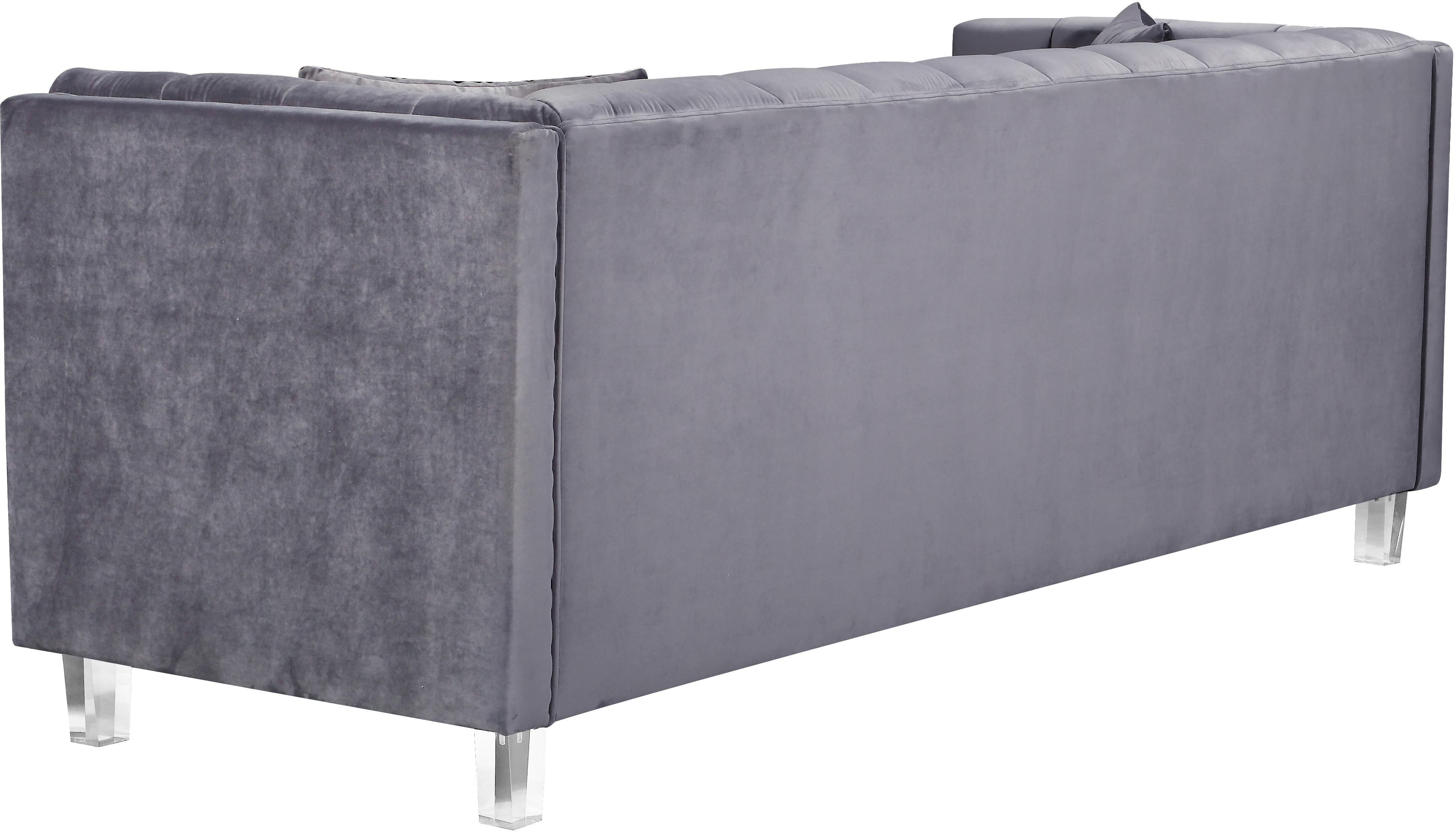 Mariel Grey Velvet Loveseat - Luxury Home Furniture (MI)