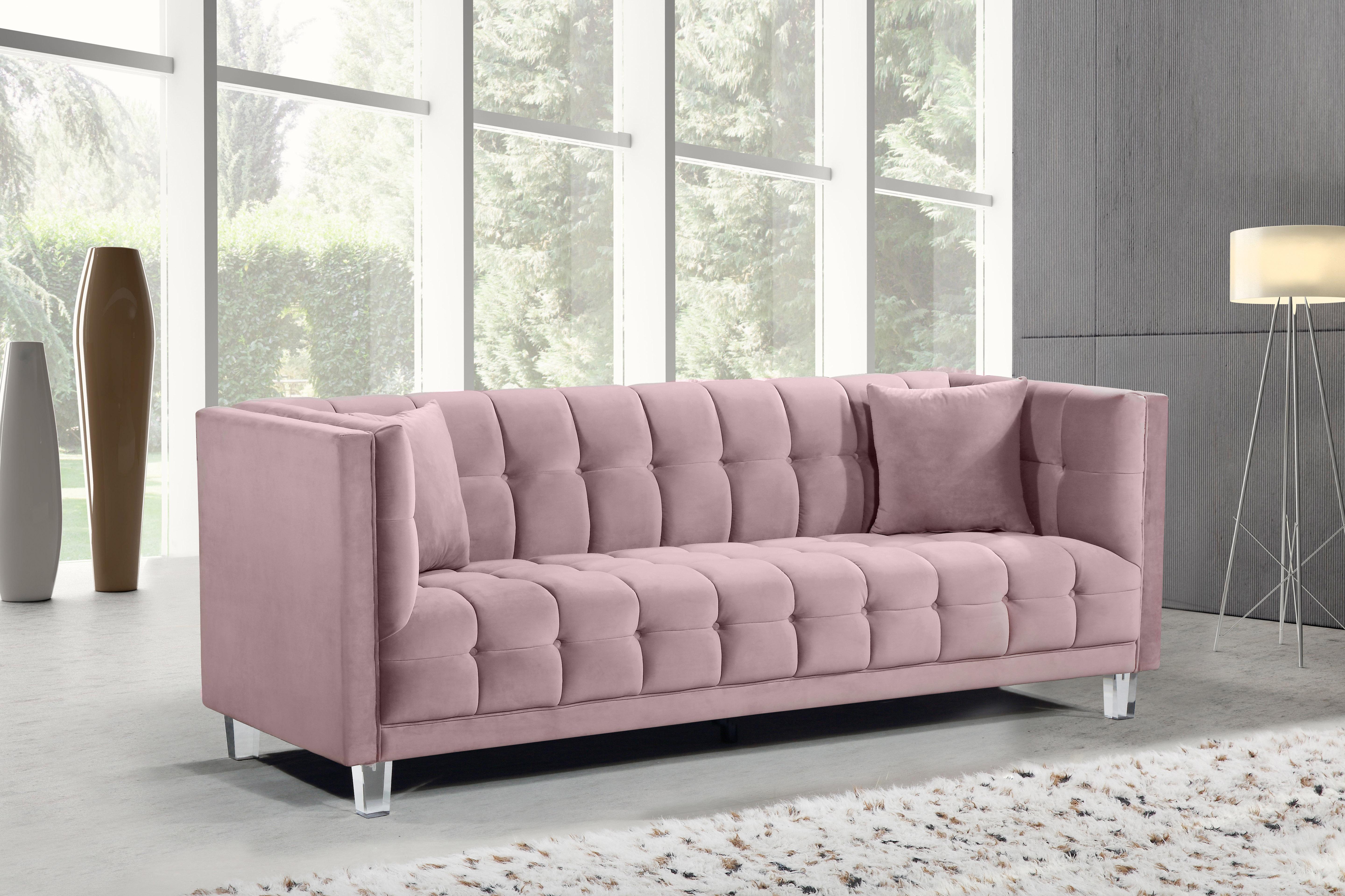 Mariel Pink Velvet Sofa - Luxury Home Furniture (MI)