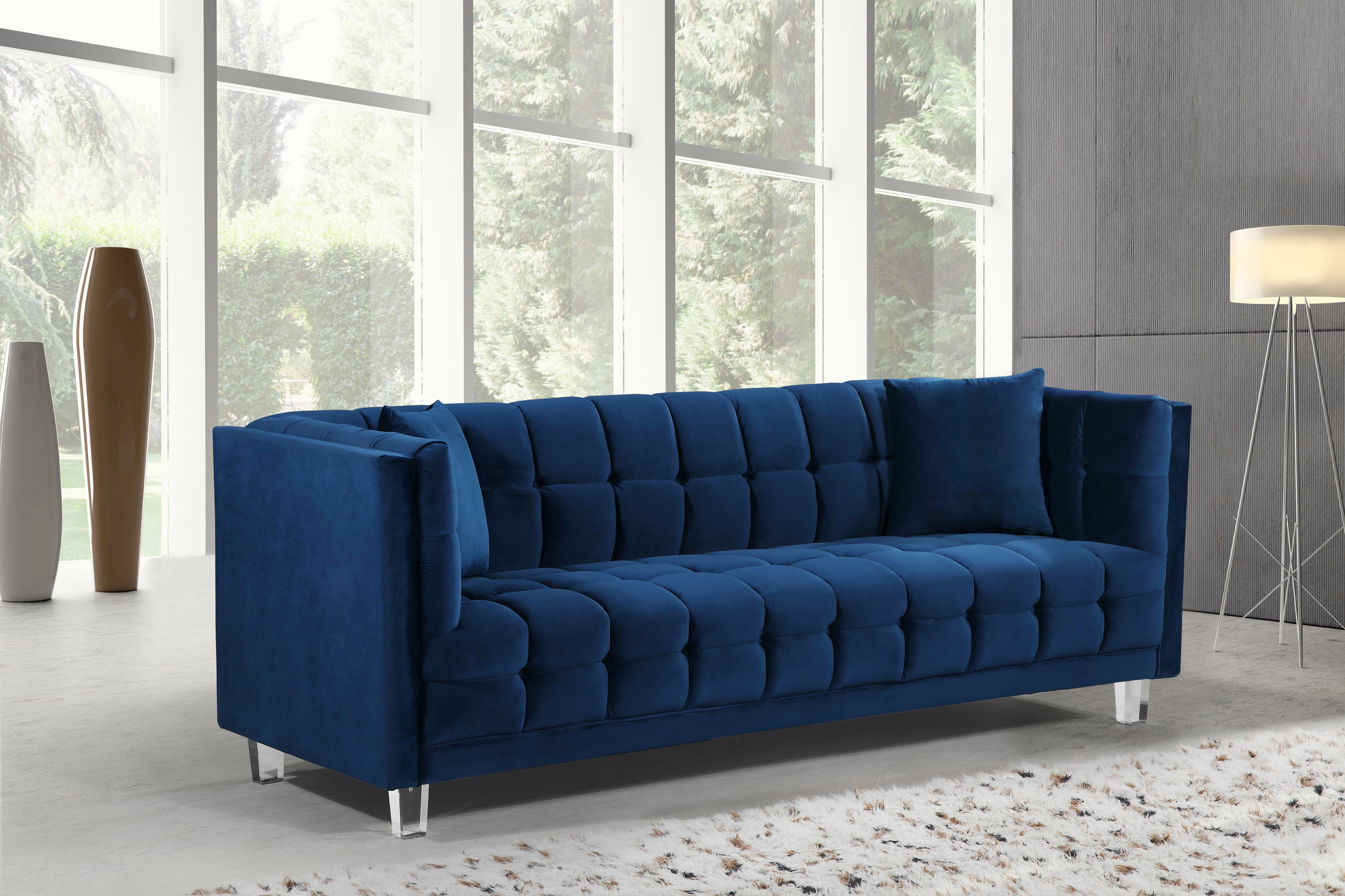 Mariel Navy Velvet Sofa - Luxury Home Furniture (MI)