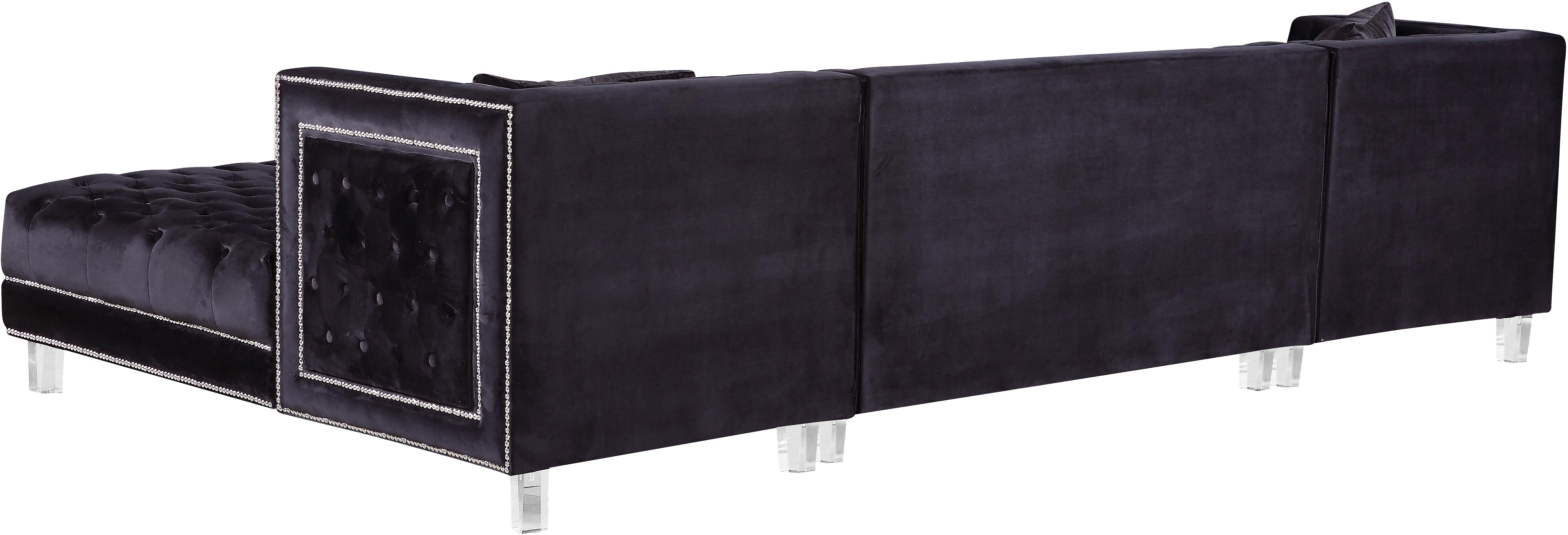 Moda Black Velvet 3pc. Sectional - Luxury Home Furniture (MI)