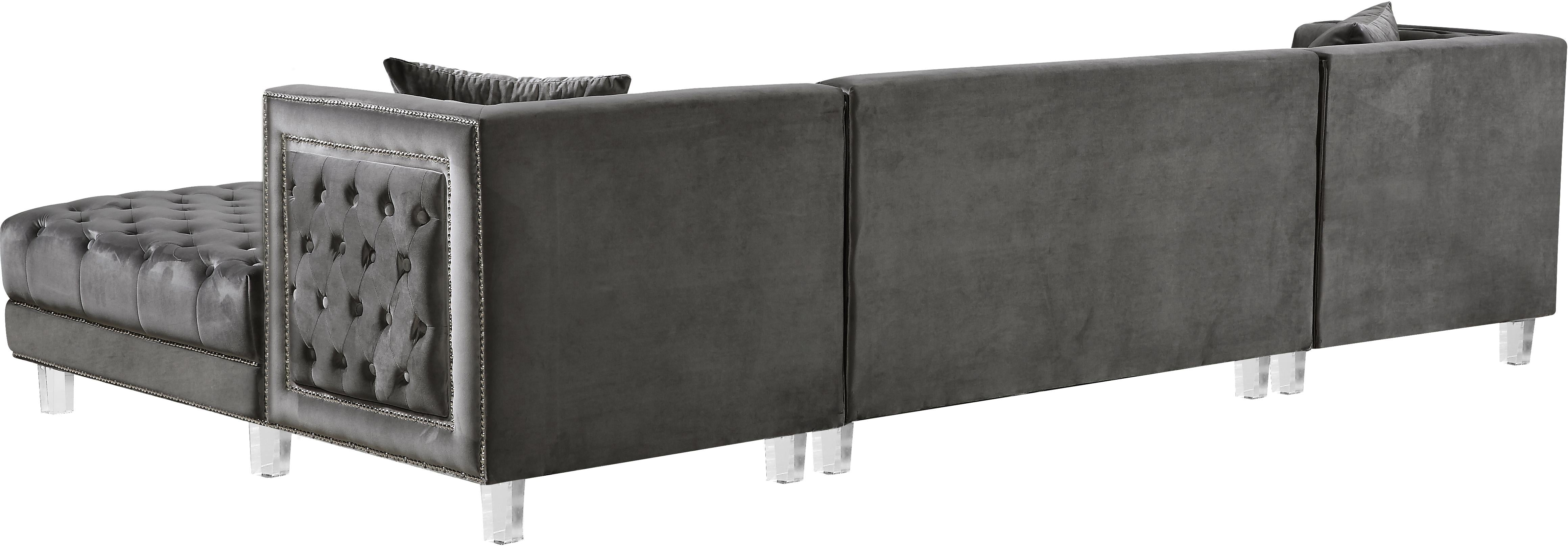 Moda Grey Velvet 3pc. Sectional - Luxury Home Furniture (MI)