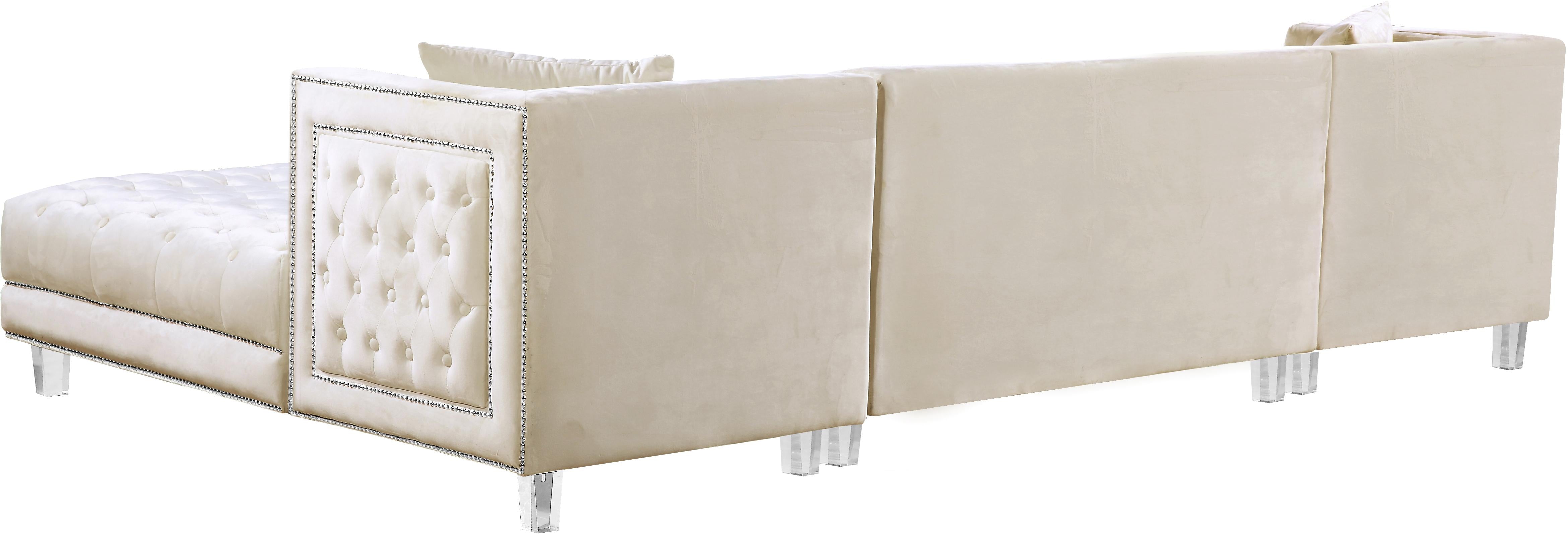 Moda Cream Velvet 3pc. Sectional - Luxury Home Furniture (MI)