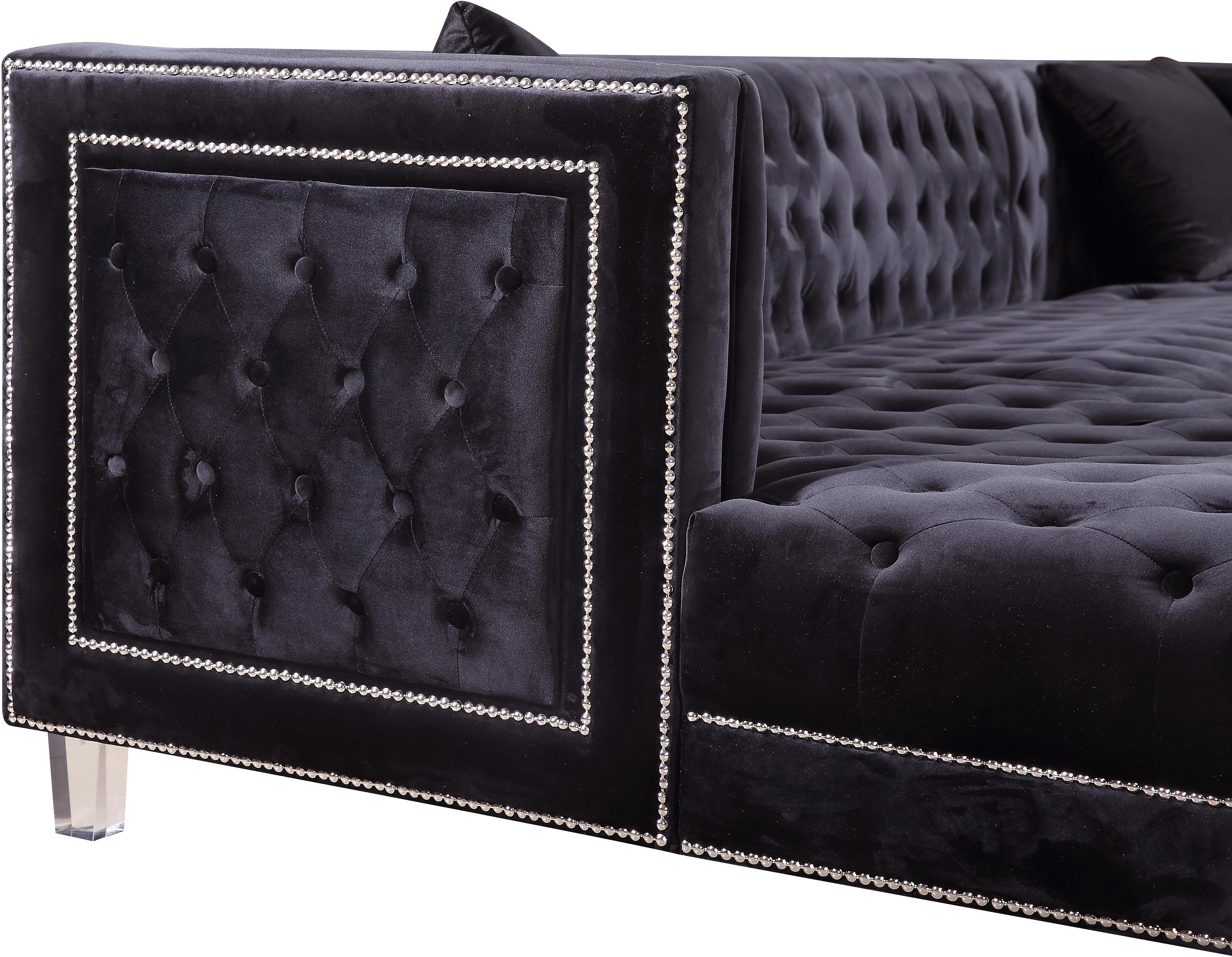 Moda Black Velvet 3pc. Sectional - Luxury Home Furniture (MI)