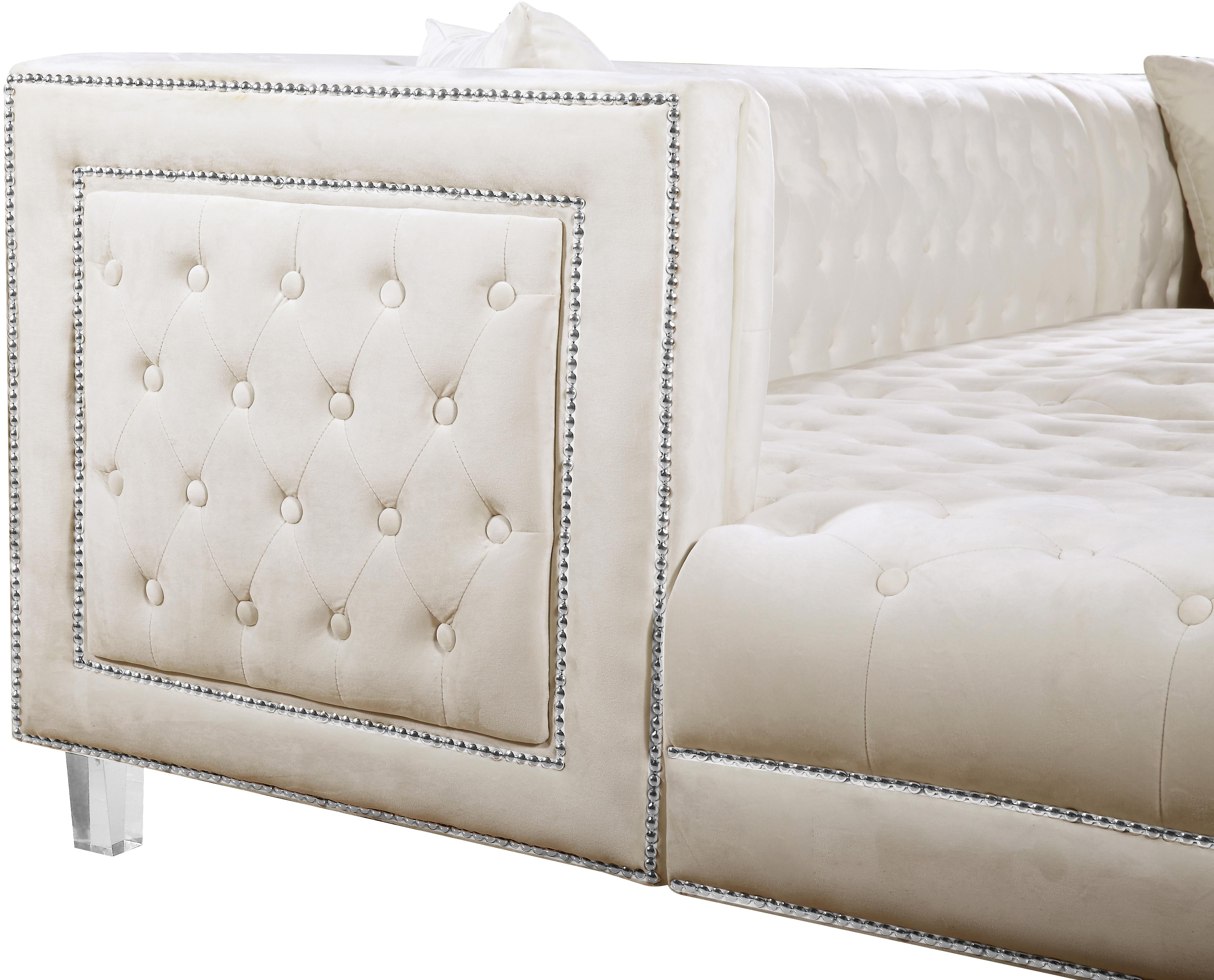 Moda Cream Velvet 3pc. Sectional - Luxury Home Furniture (MI)