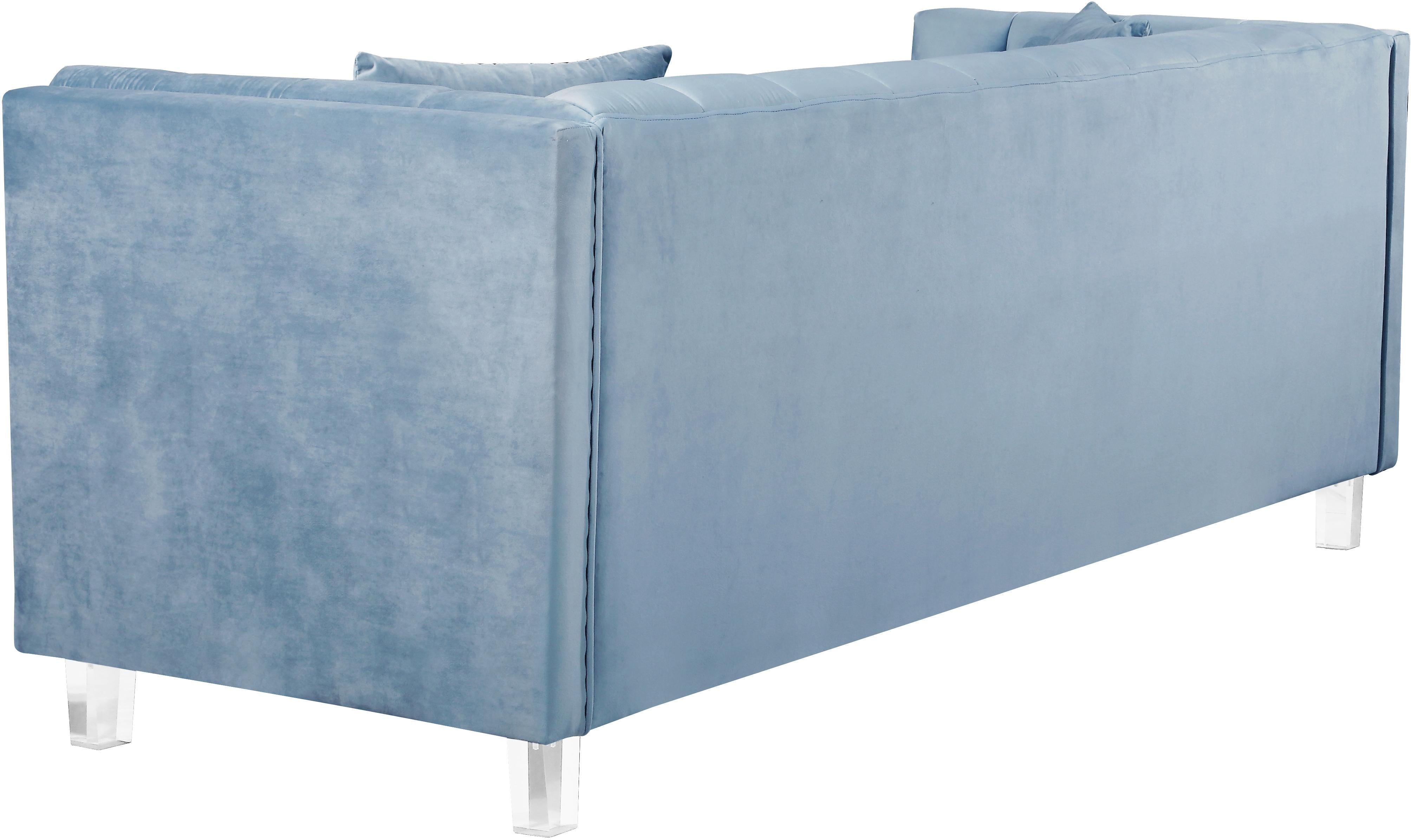 Mariel Sky Blue Velvet Sofa - Luxury Home Furniture (MI)