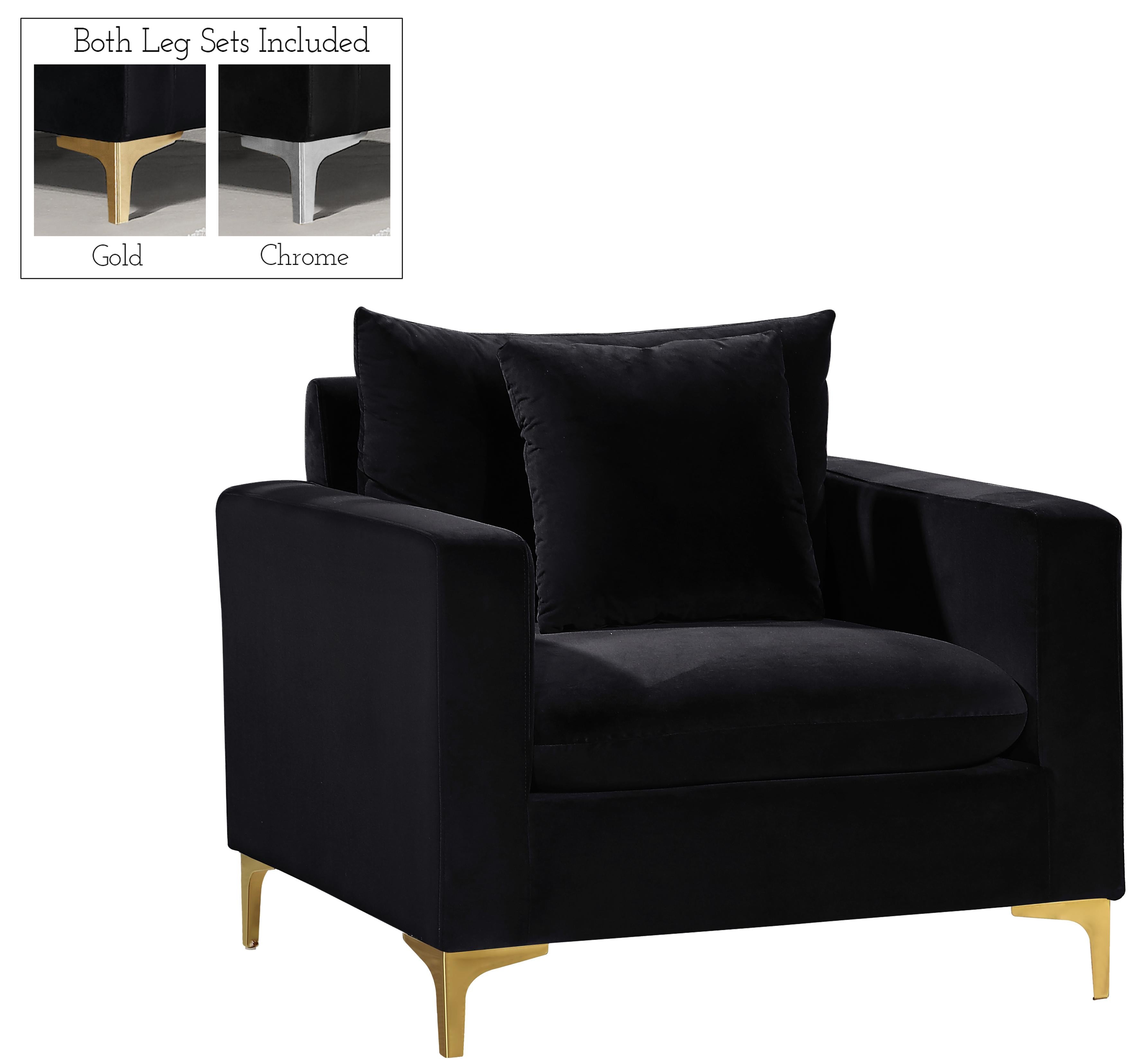 Naomi Black Velvet Chair - Luxury Home Furniture (MI)