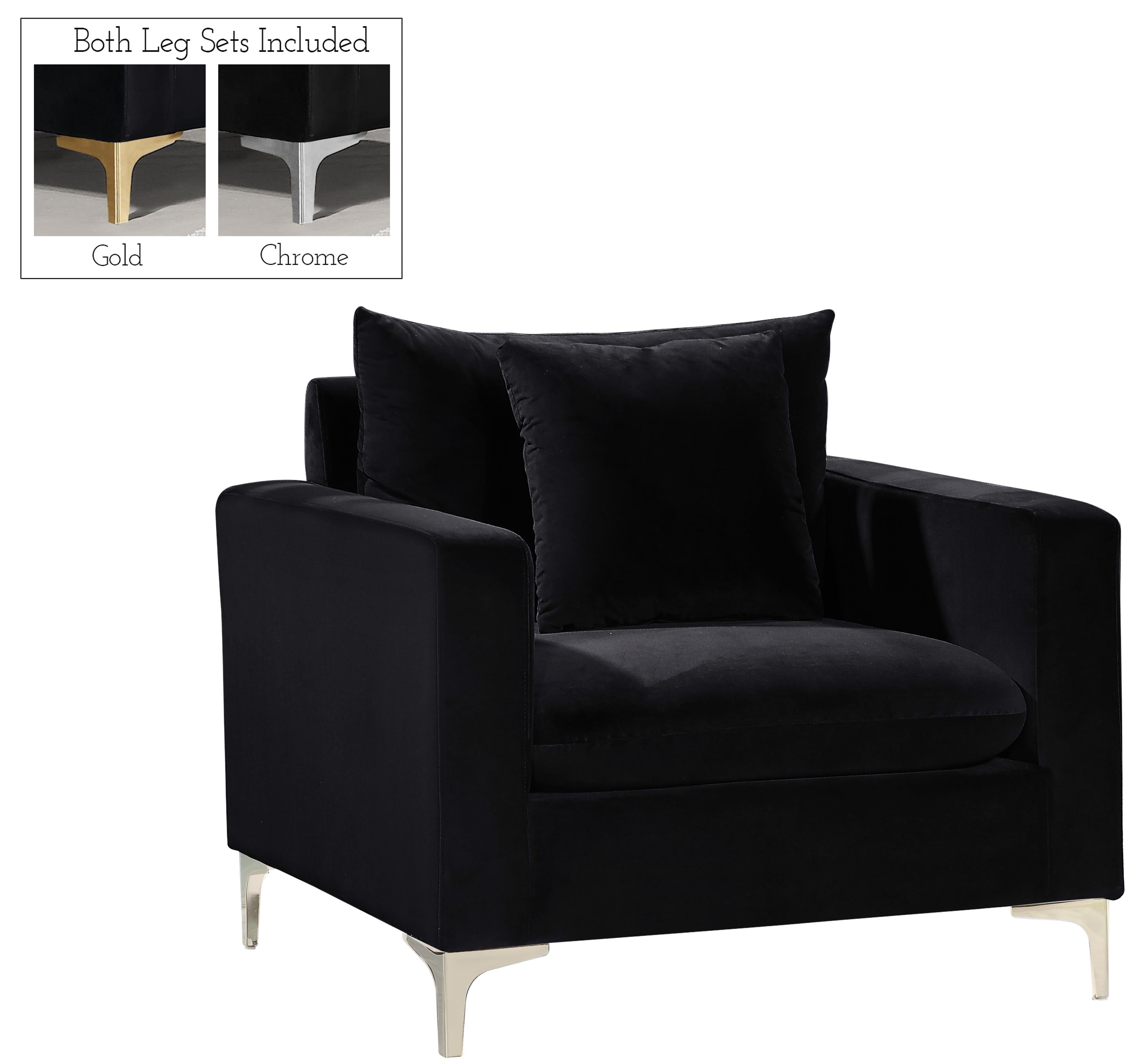 Naomi Black Velvet Chair - Luxury Home Furniture (MI)