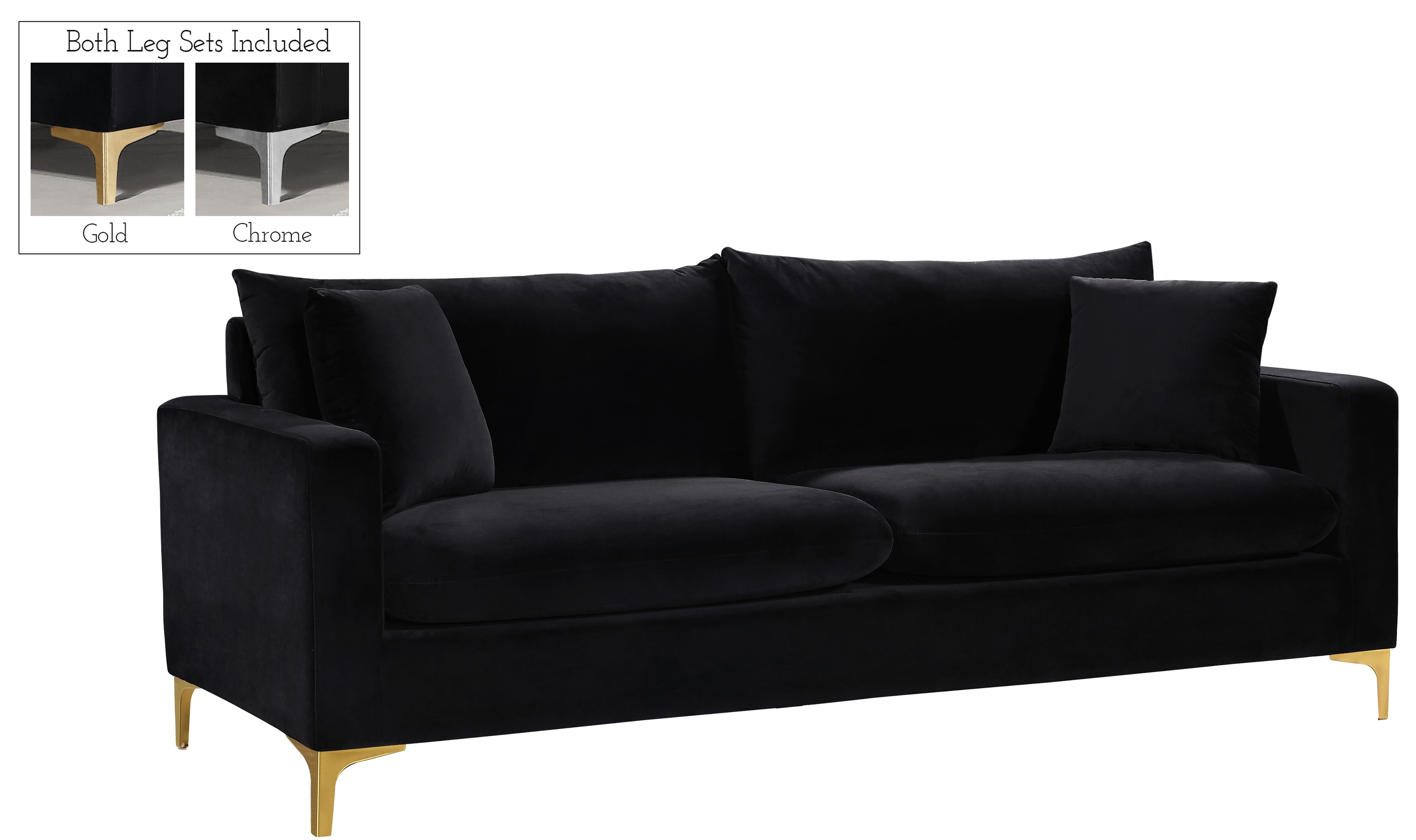 Naomi Black Velvet Sofa - Luxury Home Furniture (MI)