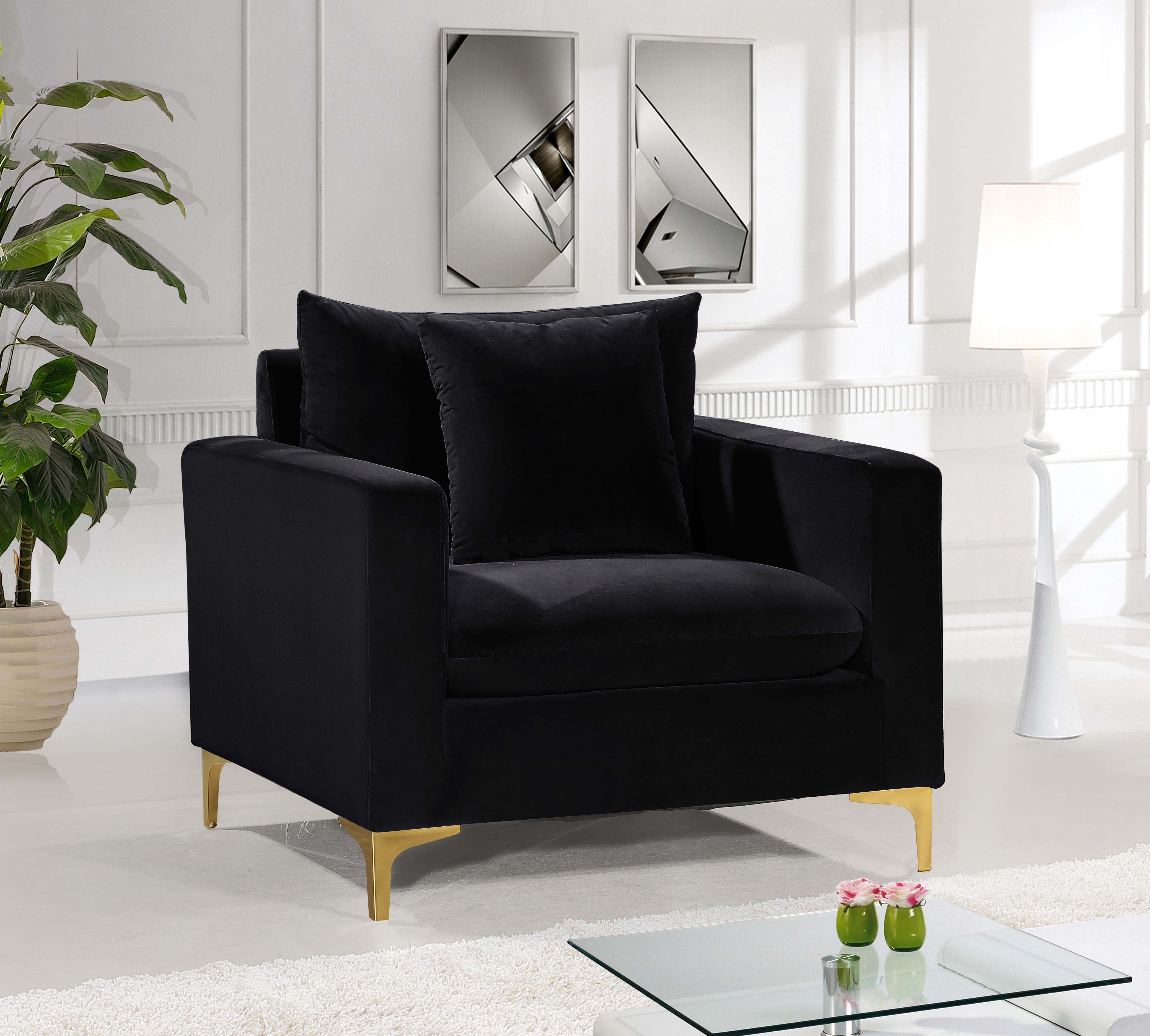 Naomi Black Velvet Chair - Luxury Home Furniture (MI)