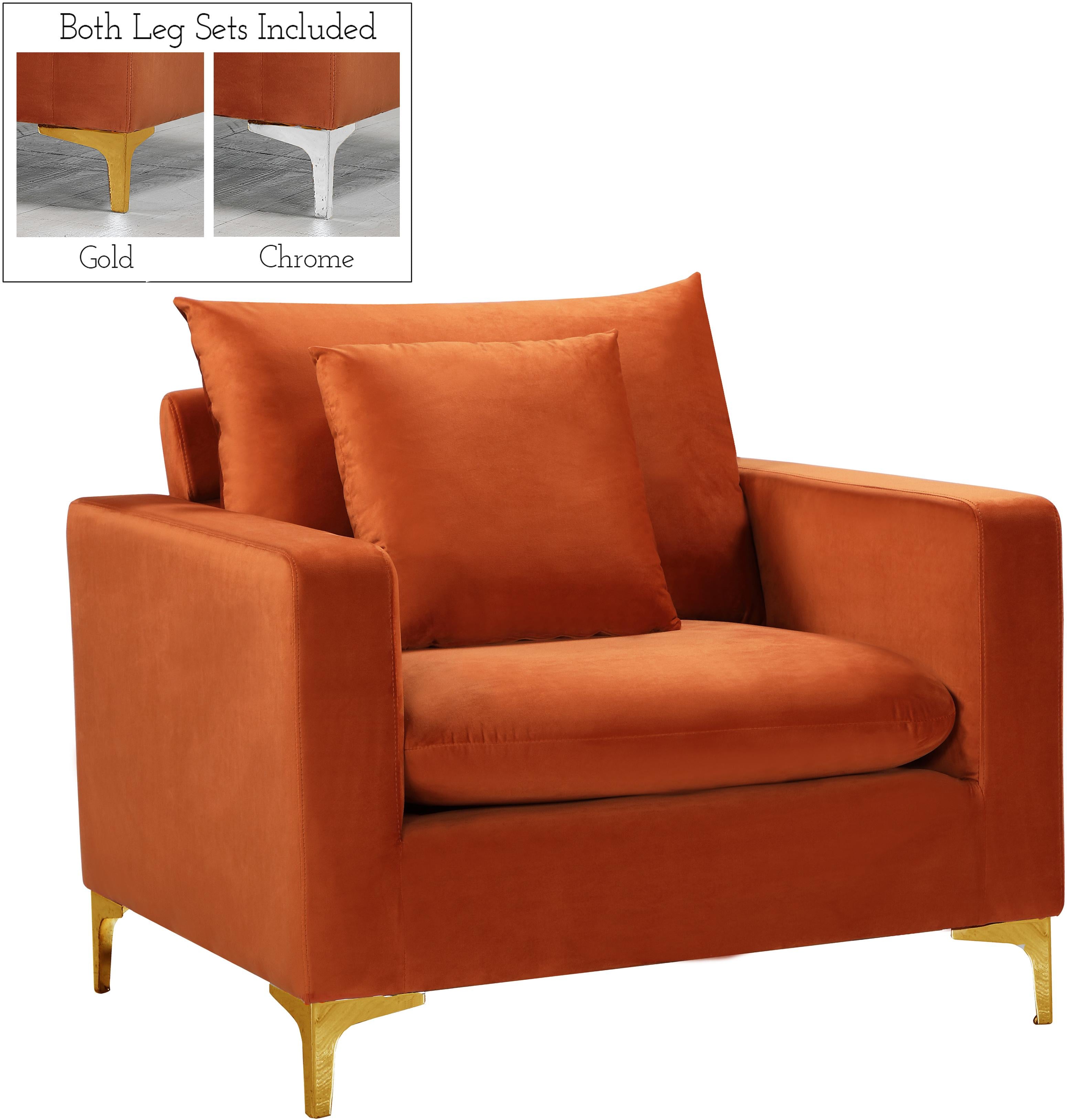 Naomi Cognac Velvet Chair - Luxury Home Furniture (MI)